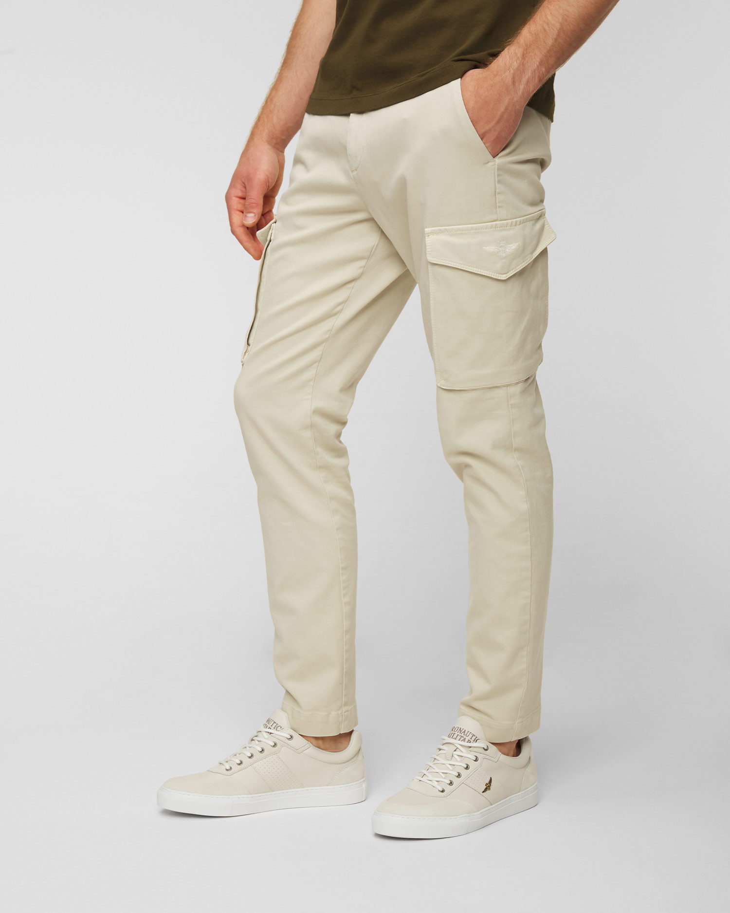 Pantalon cargo pour hommes Aeronautica Militare Beige