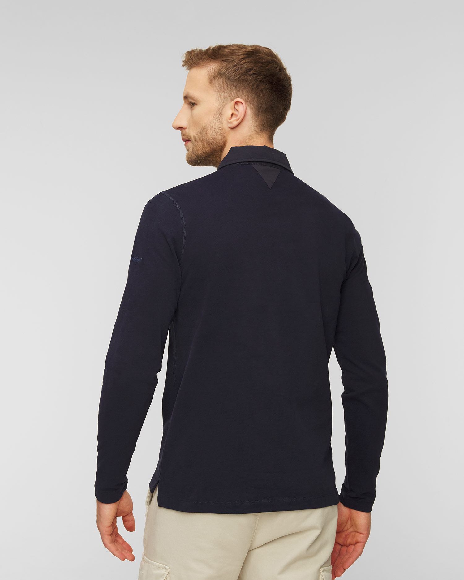 Men's long sleeve polo Aeronautica Militare Navy blue