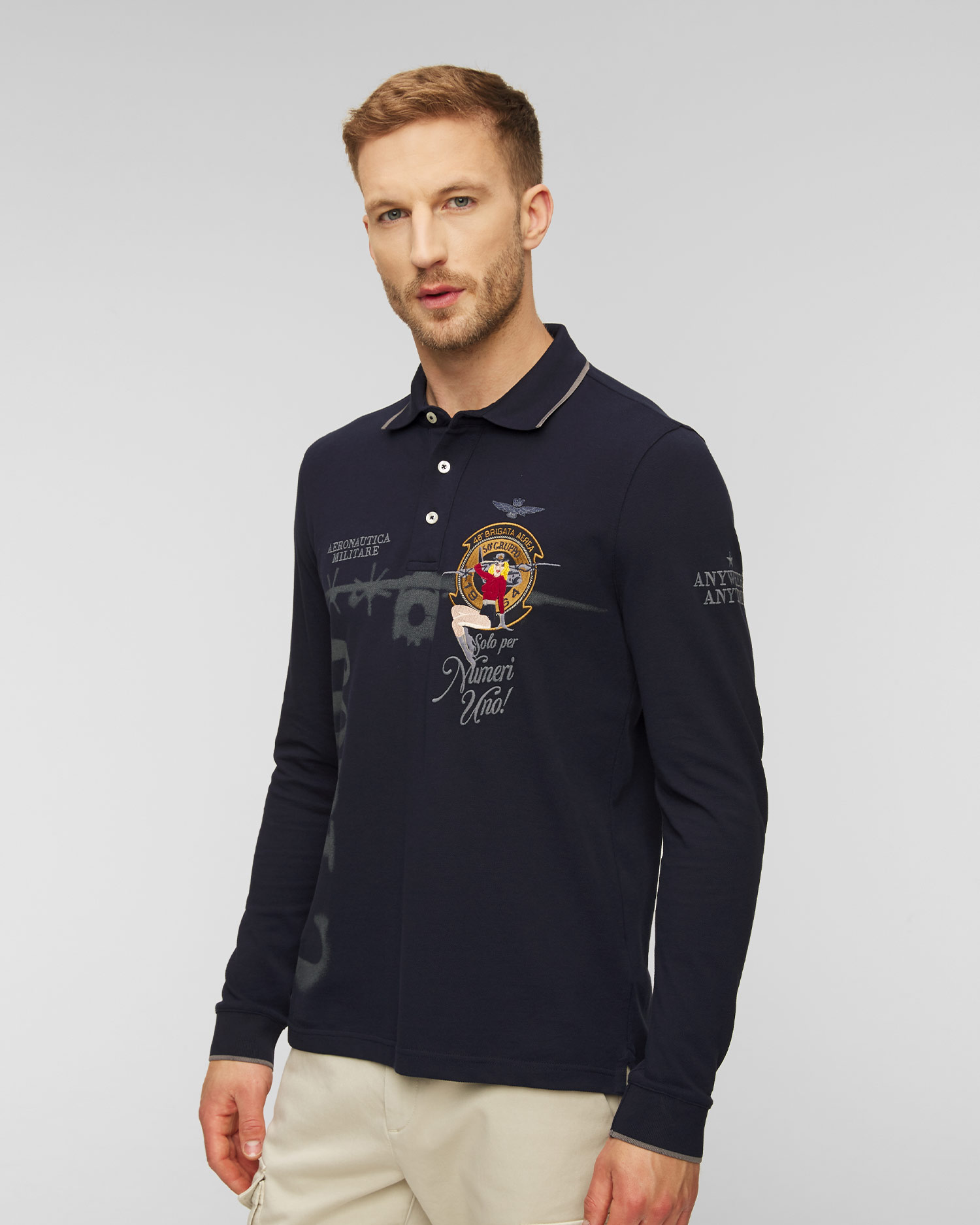 Aeronautica militare polo manica lunga best sale