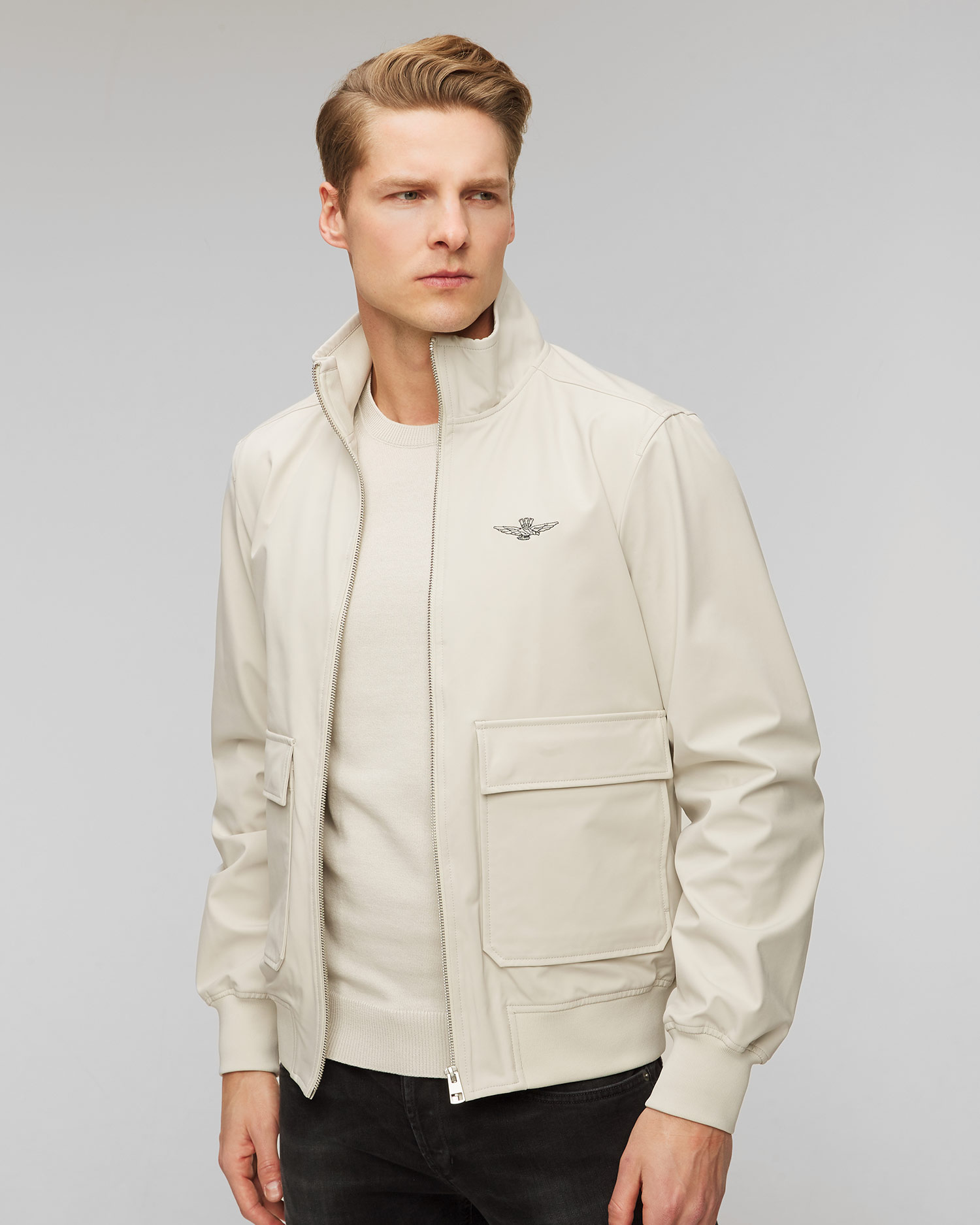 Veste beige pour hommes Aeronautica Militare 