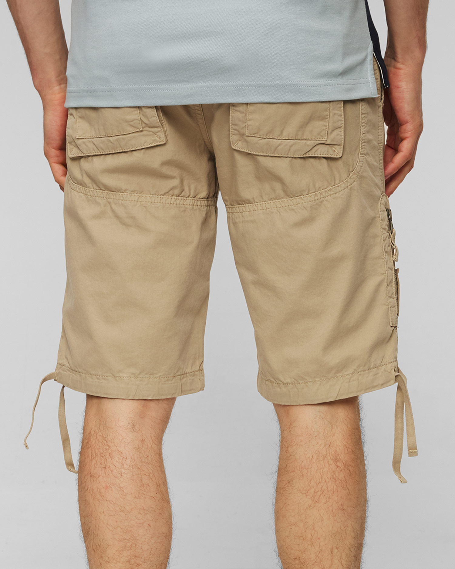 Pantaloni scurți cargo pentru bărbați Bej Aeronautica Militare