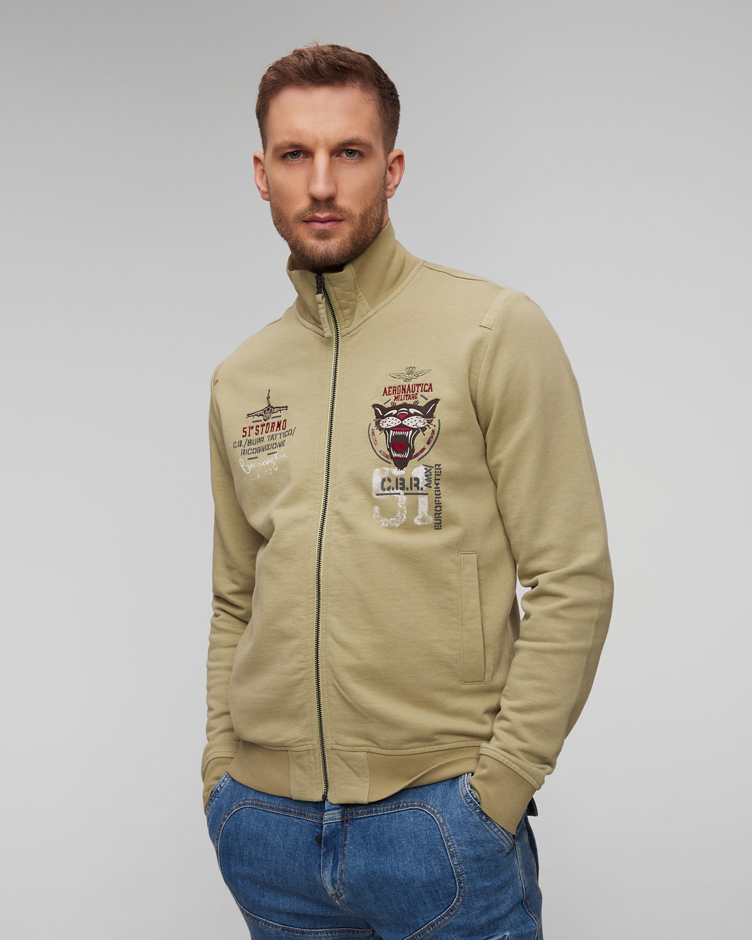 Aeronautica Militare Herren-Sweatshirt in Grün 241fe1881f501-7273 