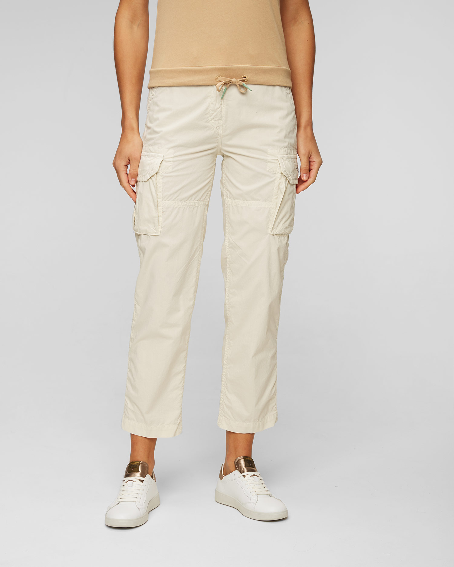 Pantaloni cargo bej pentru femei Aeronautica Militare