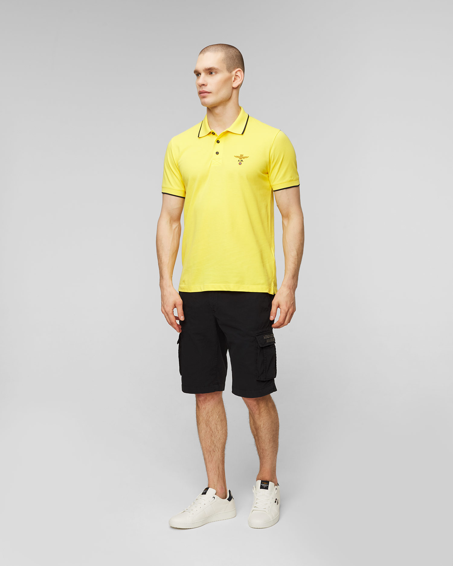 Tricou polo galben pentru bărbați Aeronautica Militare