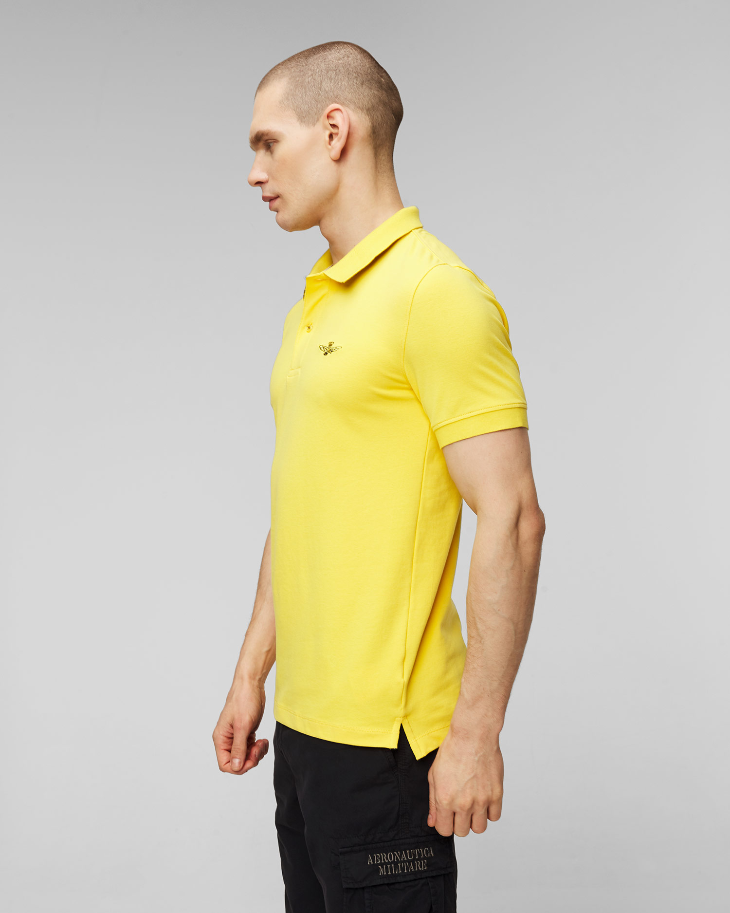 Tricou polo galben pentru bărbați Aeronautica Militare