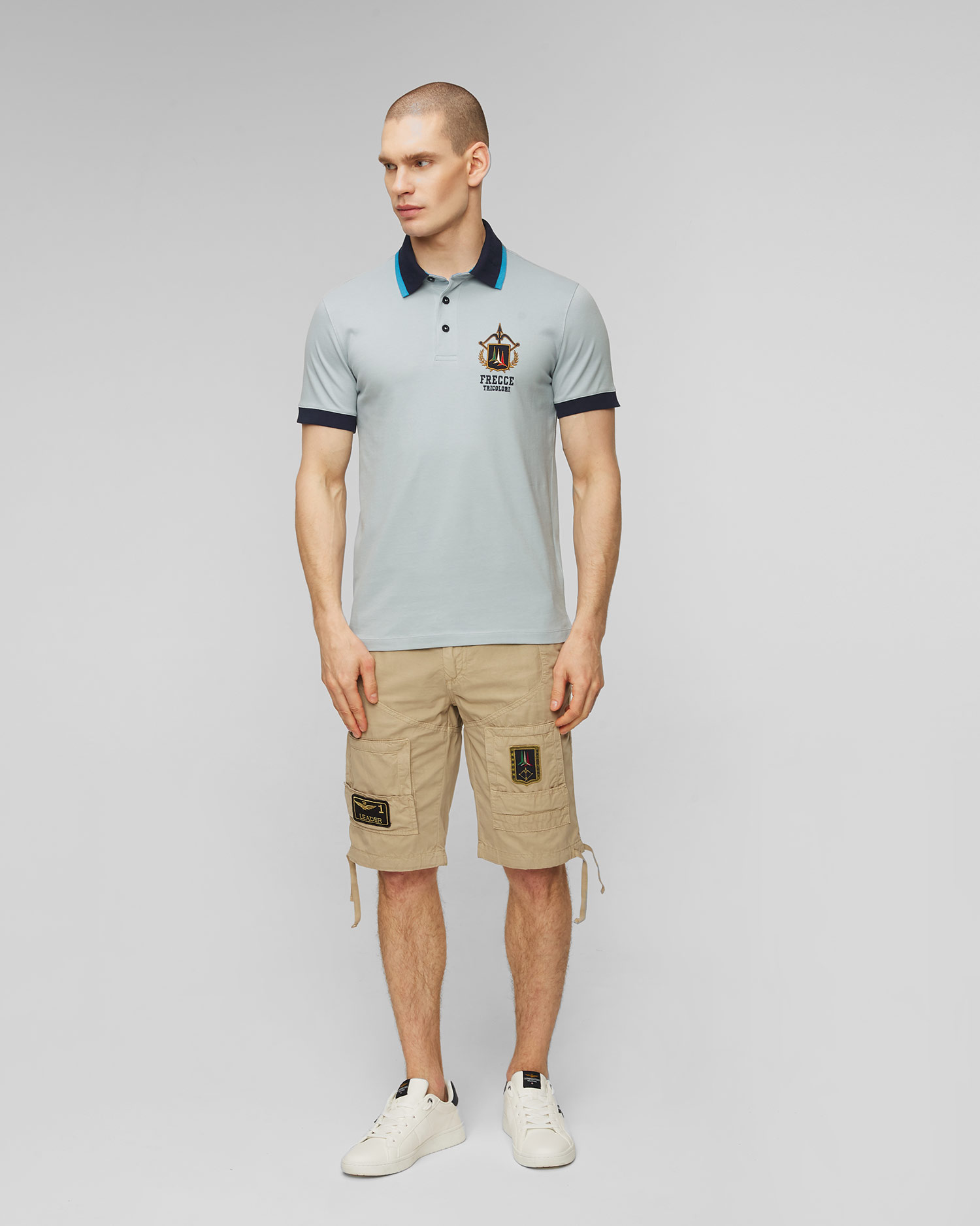 Tricou polo albastru pentru bărbați Aeronautica Militare