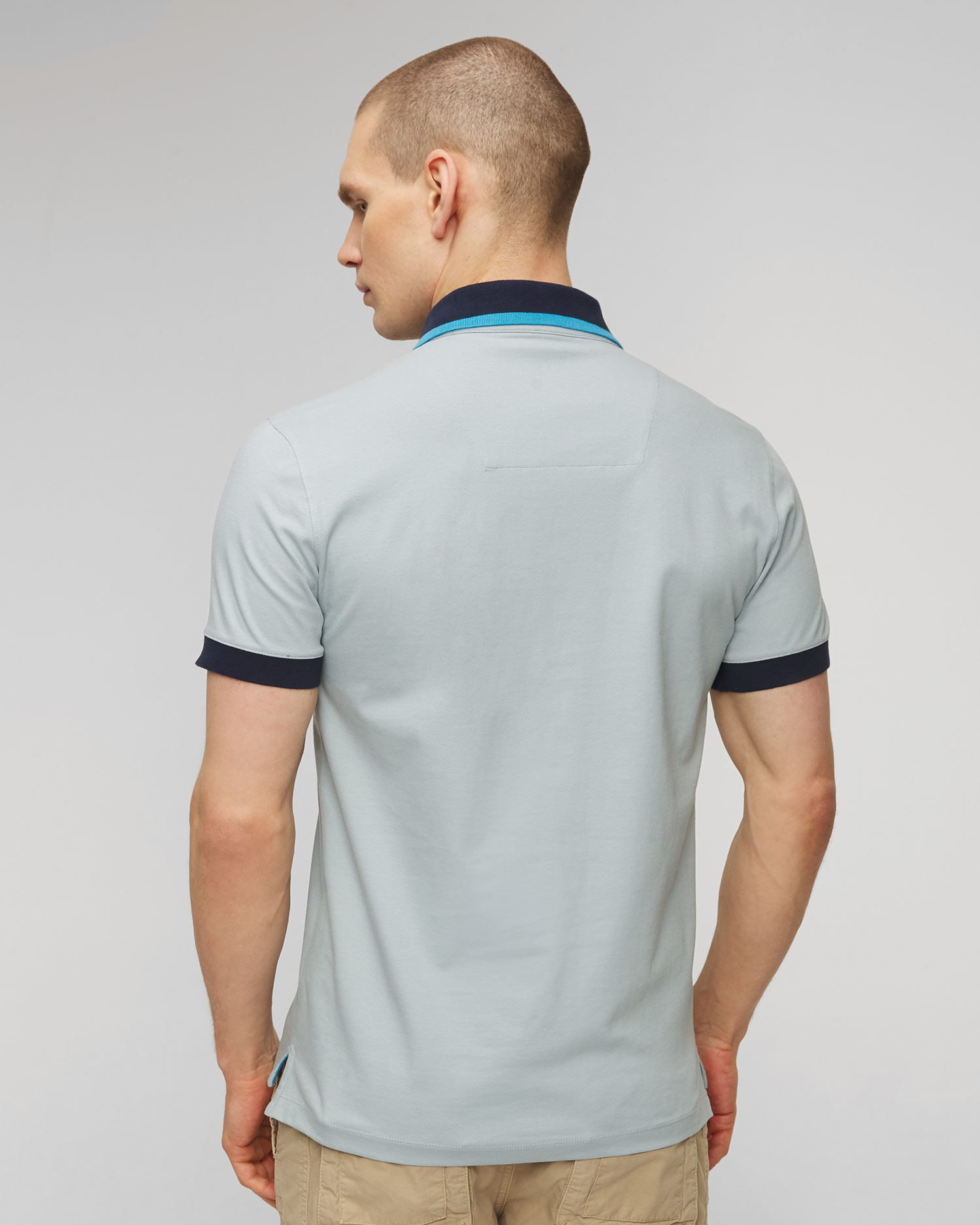 Tricou polo albastru pentru bărbați Aeronautica Militare