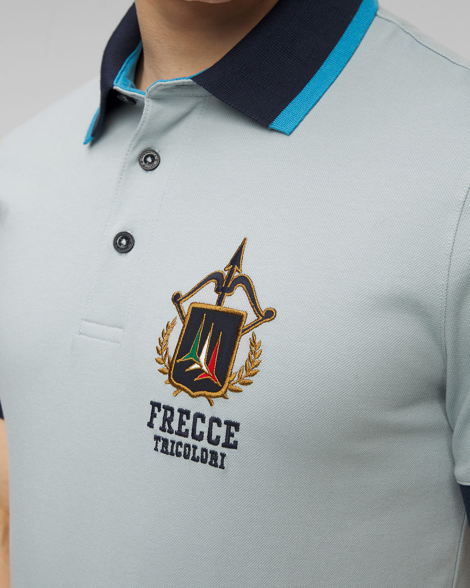 Tricou polo albastru pentru bărbați Aeronautica Militare