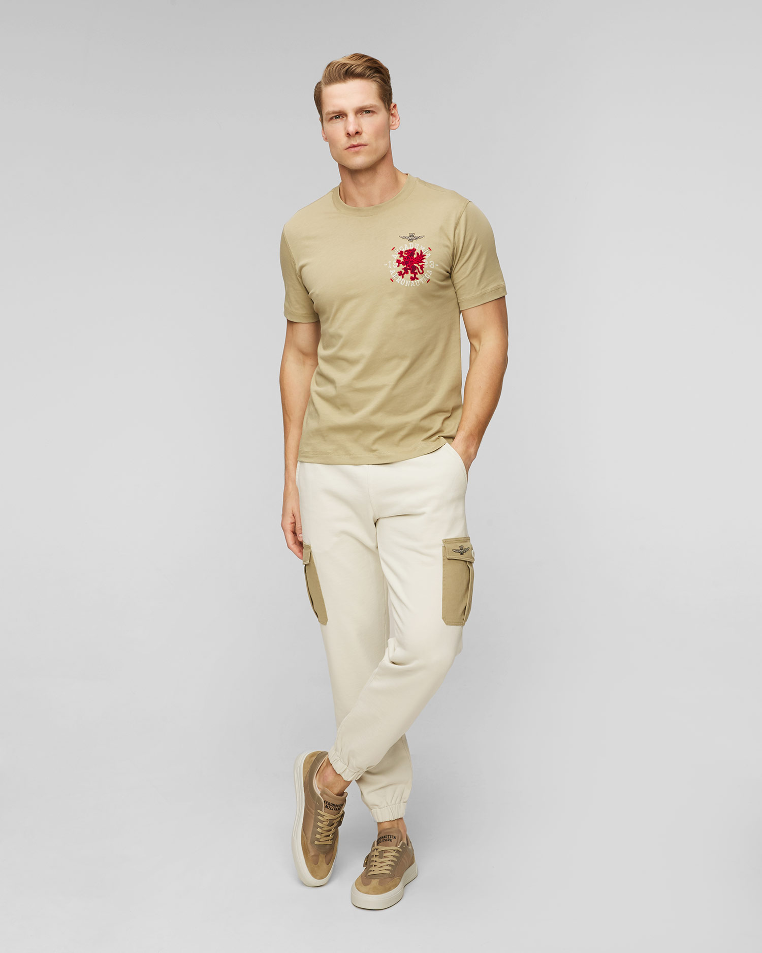 Scarpe beige da uomo Aeronautica Militare