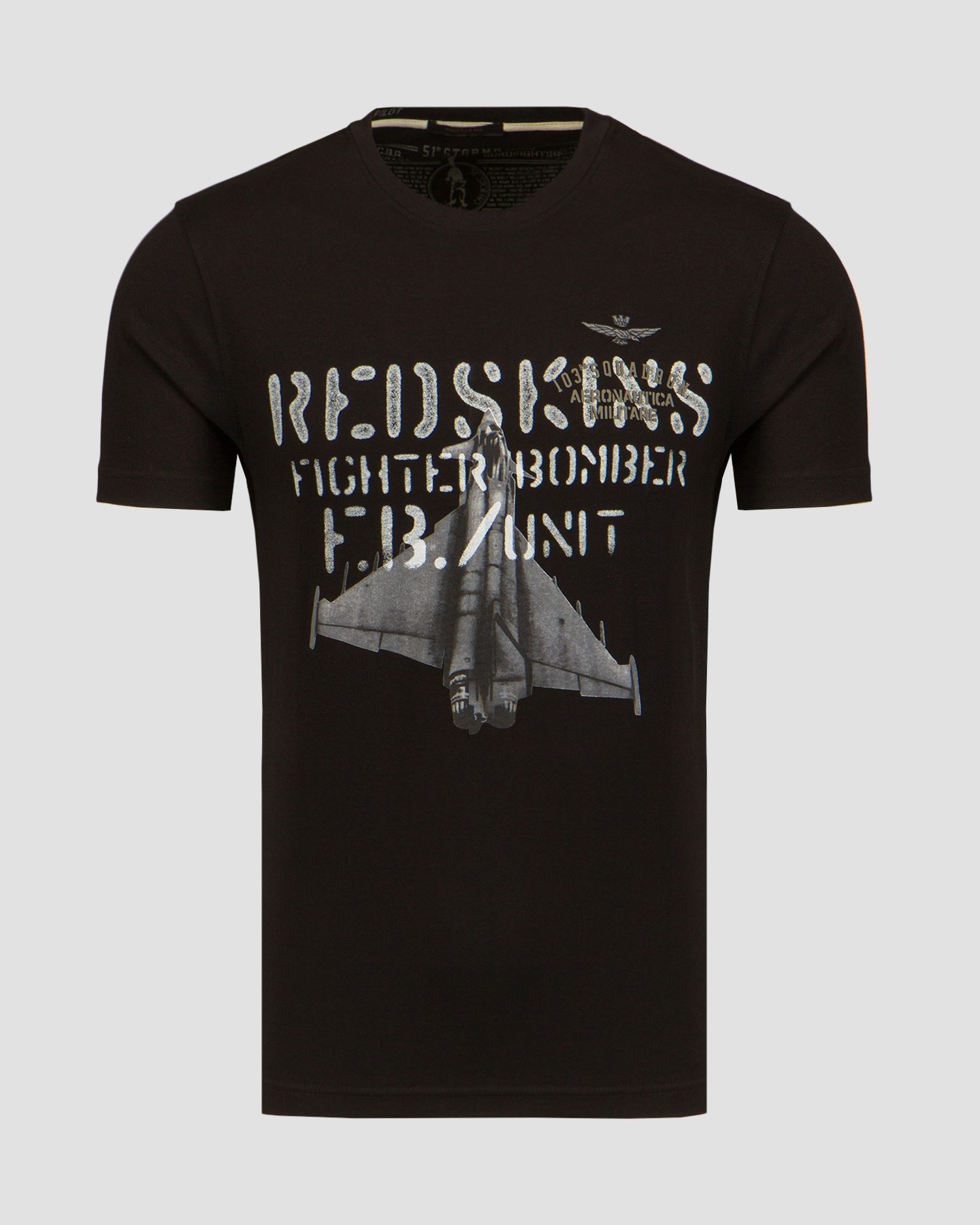 Tricou negru pentru bărbați Aeronautica Militare