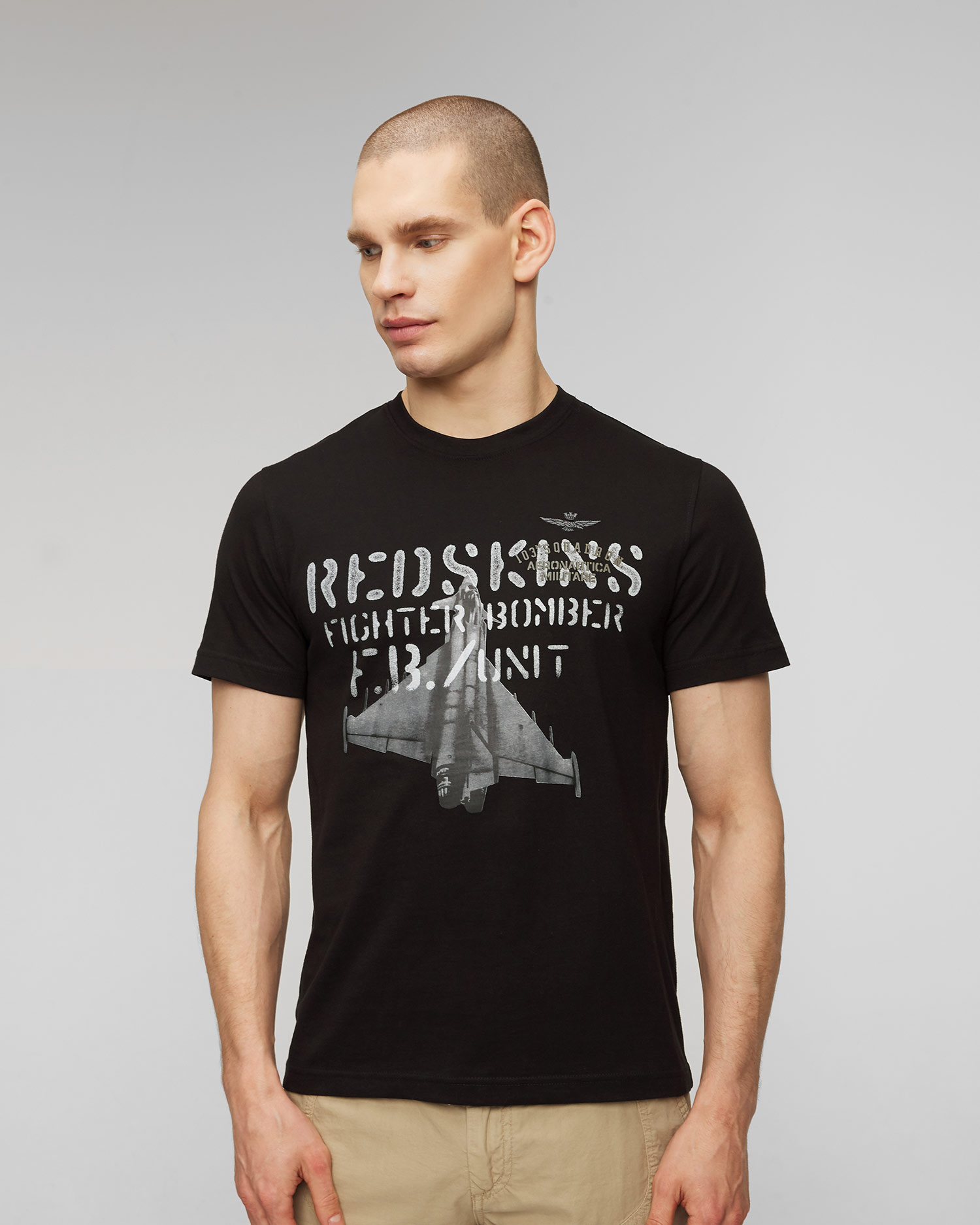 Tricou negru pentru bărbați Aeronautica Militare