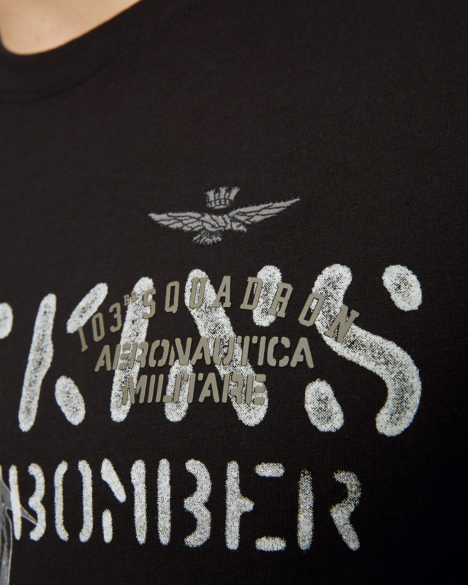 Tricou negru pentru bărbați Aeronautica Militare