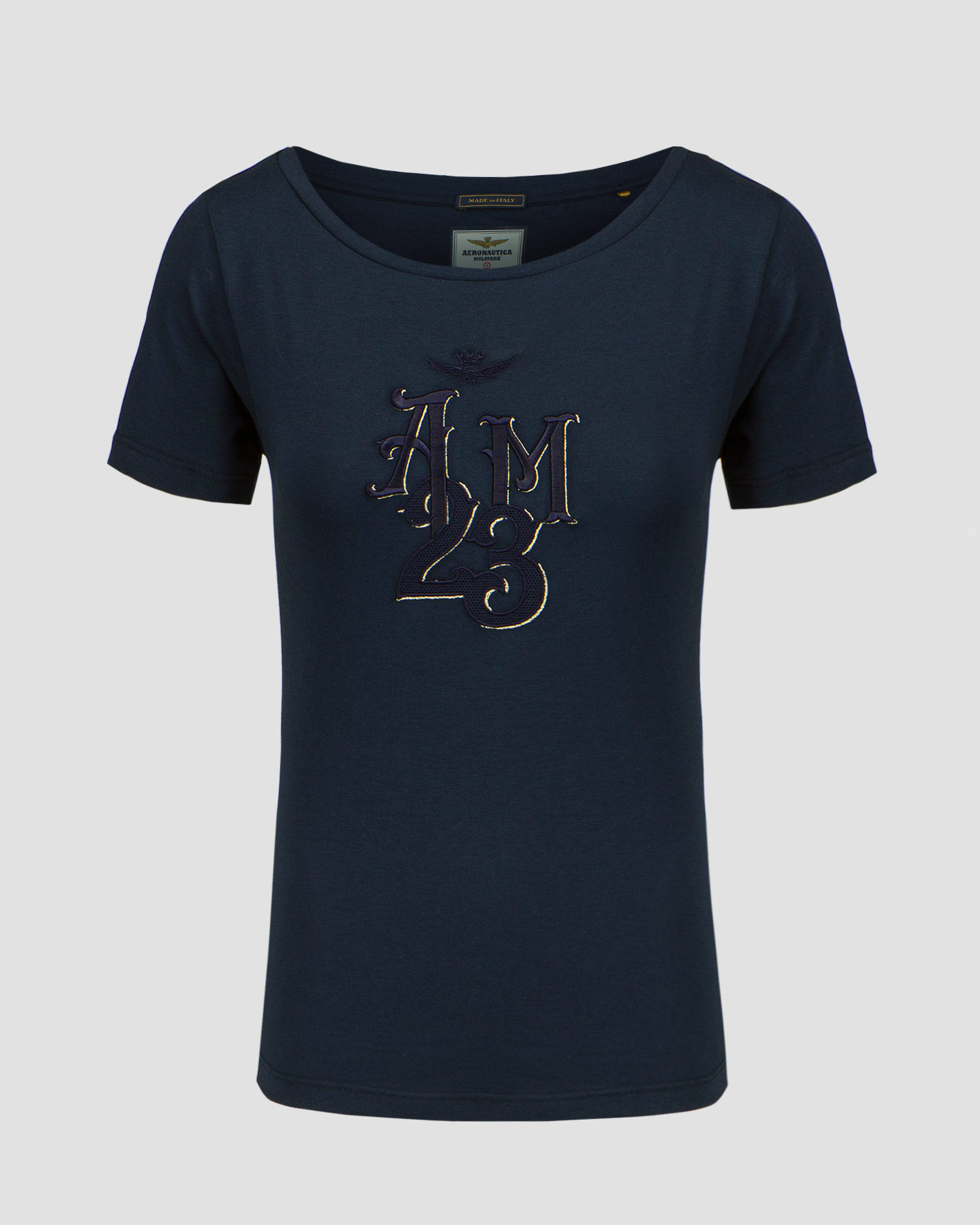 T-shirt bleu marine pour femmes Aeronautica Militare