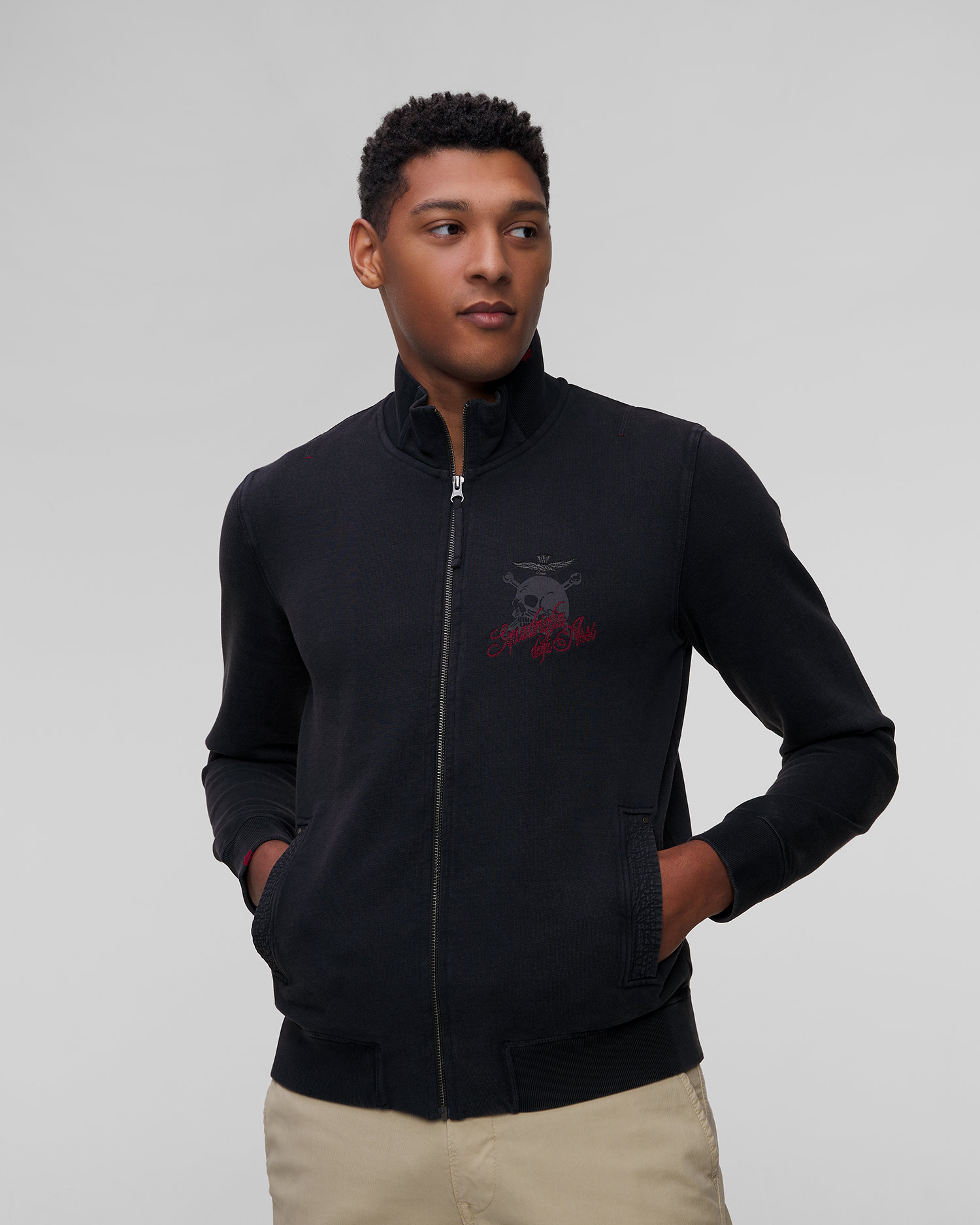 Men's black sweatshirt Aeronautica Militare