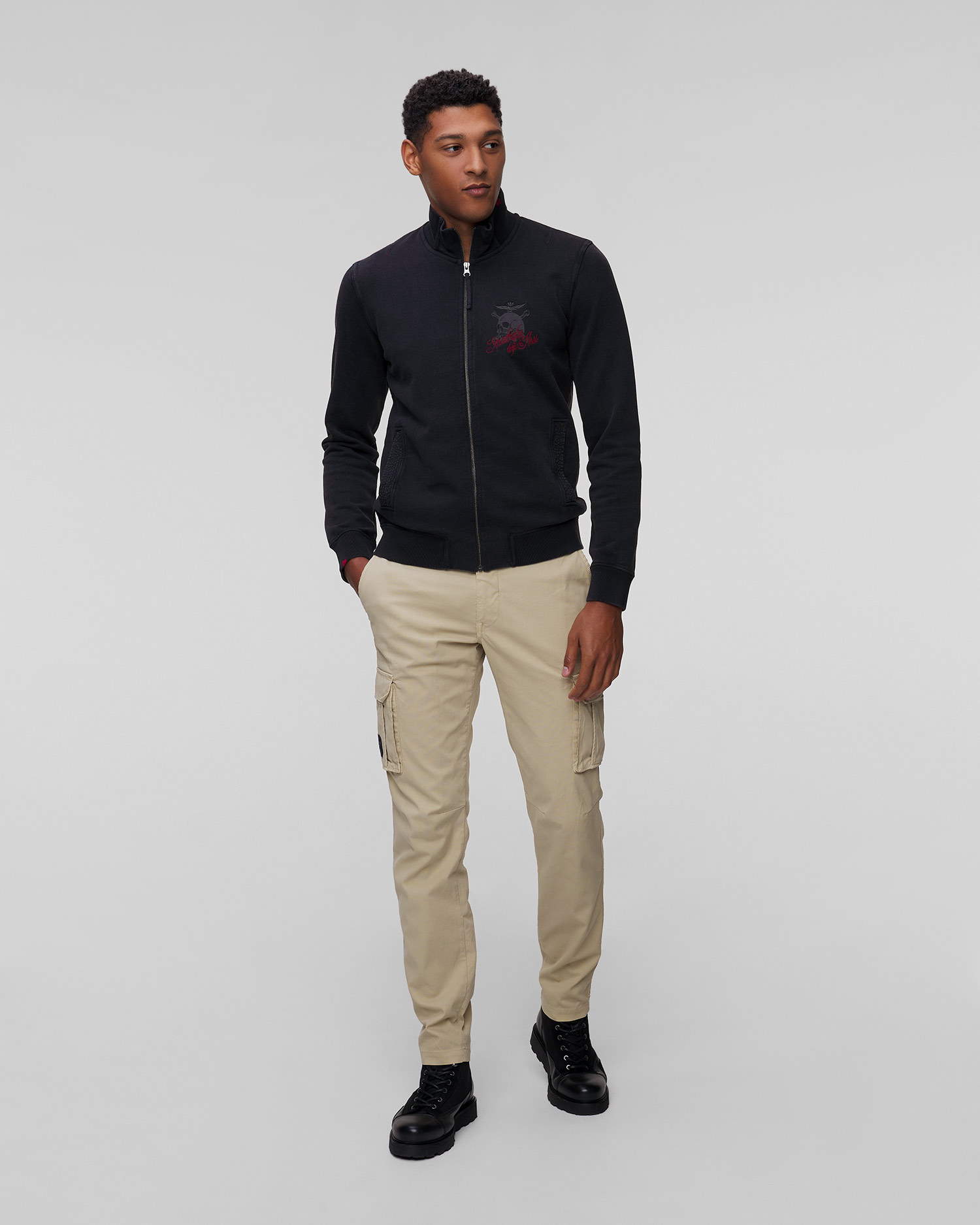 Men's black sweatshirt Aeronautica Militare