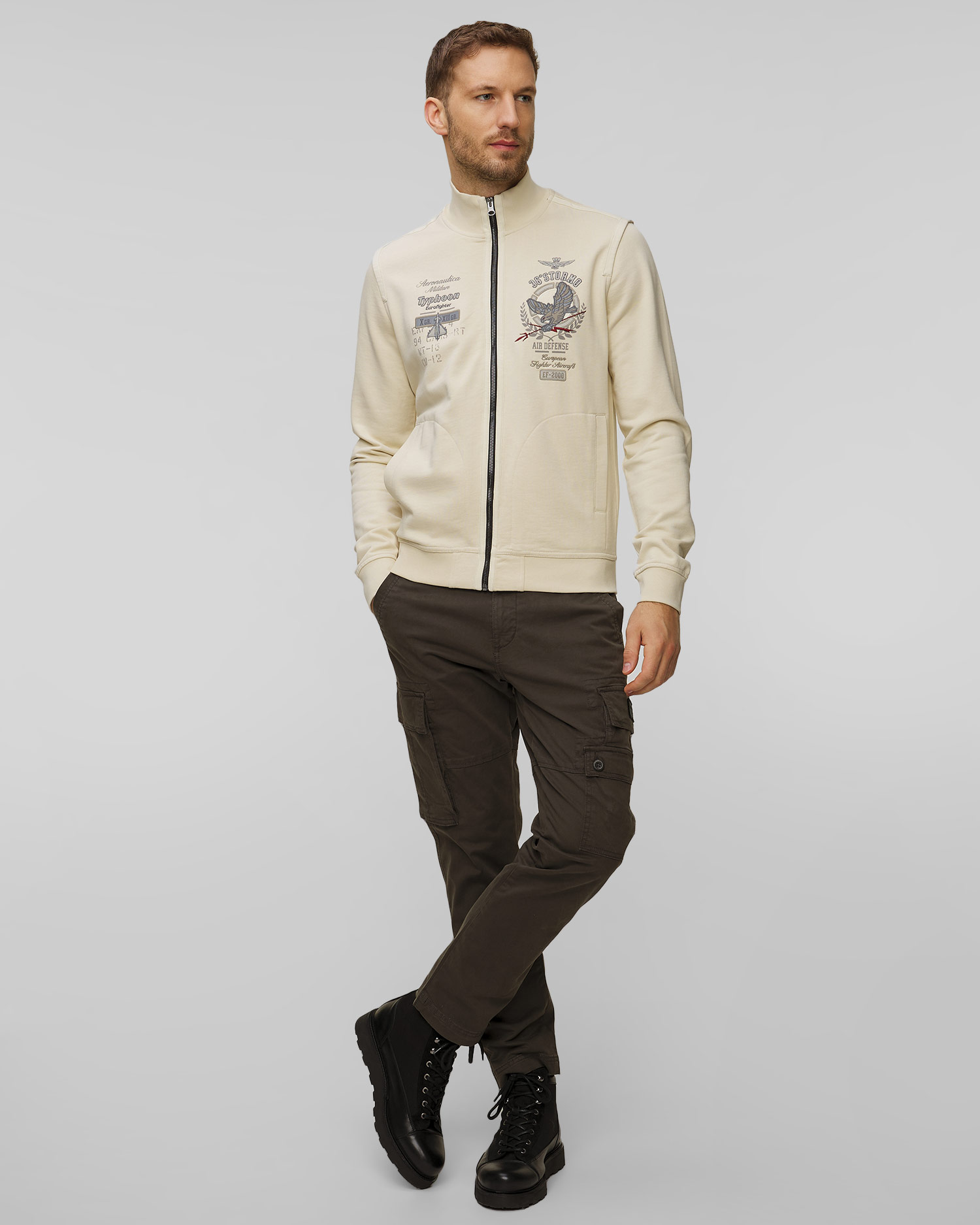 Men’s beige sweatshirt Aeronautica Militare