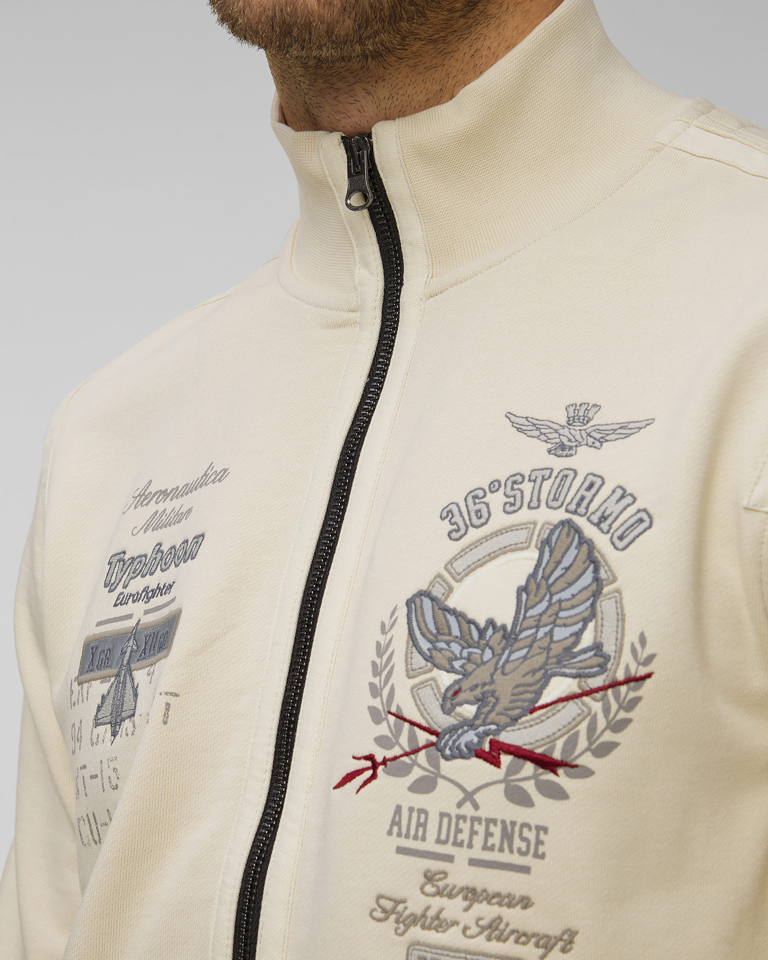 Pánska béžová mikina Aeronautica Militare