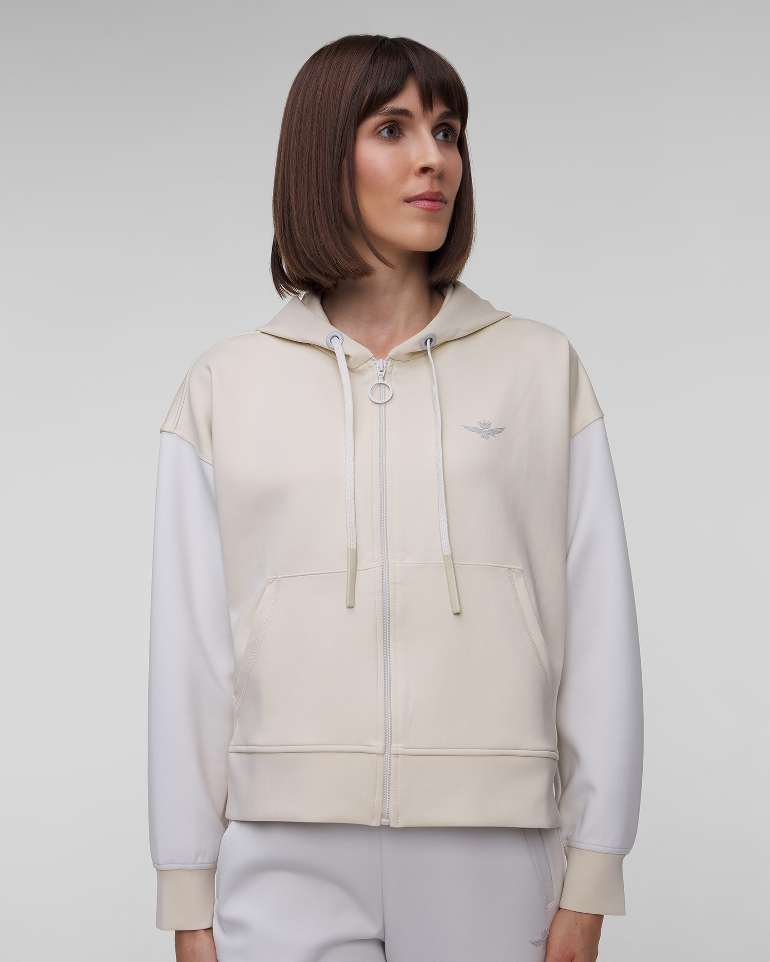 Aeronautica Militare Damen-Sweatshirt mit Reißverschluss in Beige