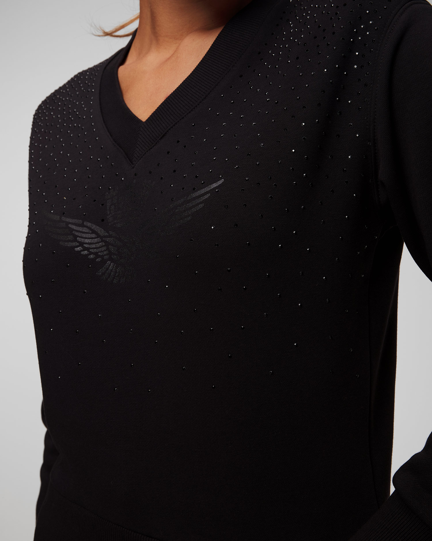 Sweat-shirt noir pour femmes Aeronautica Militare