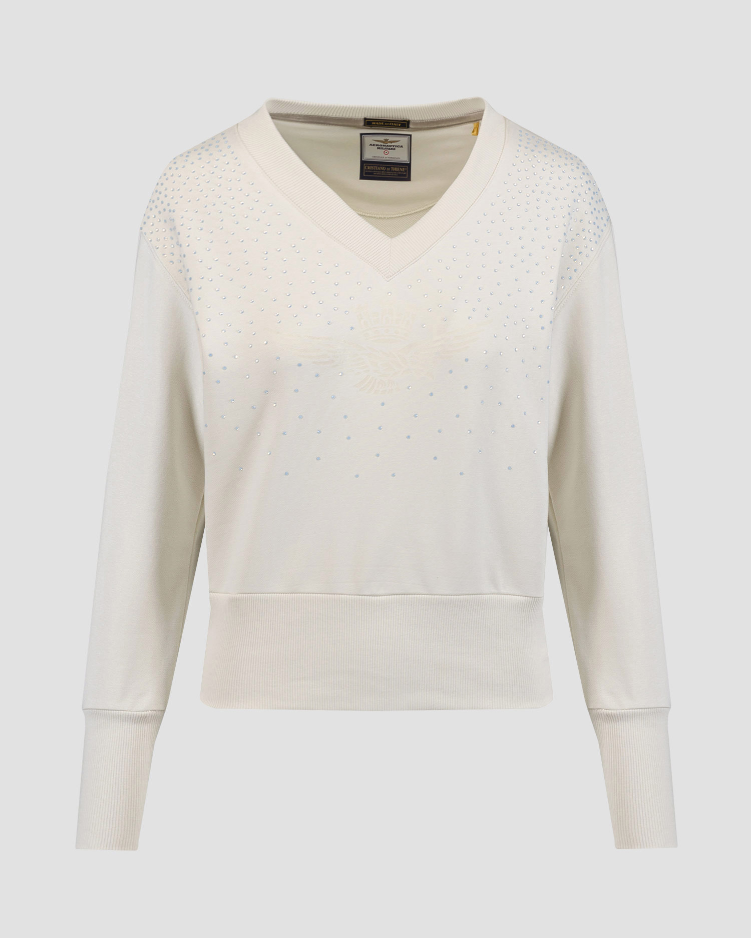 Sweat-shirt beige pour femmes Aeronautica Militare