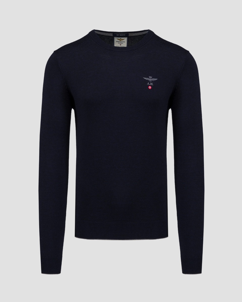 Aeronautica Militare Wollpullover für Herren in Marineblau