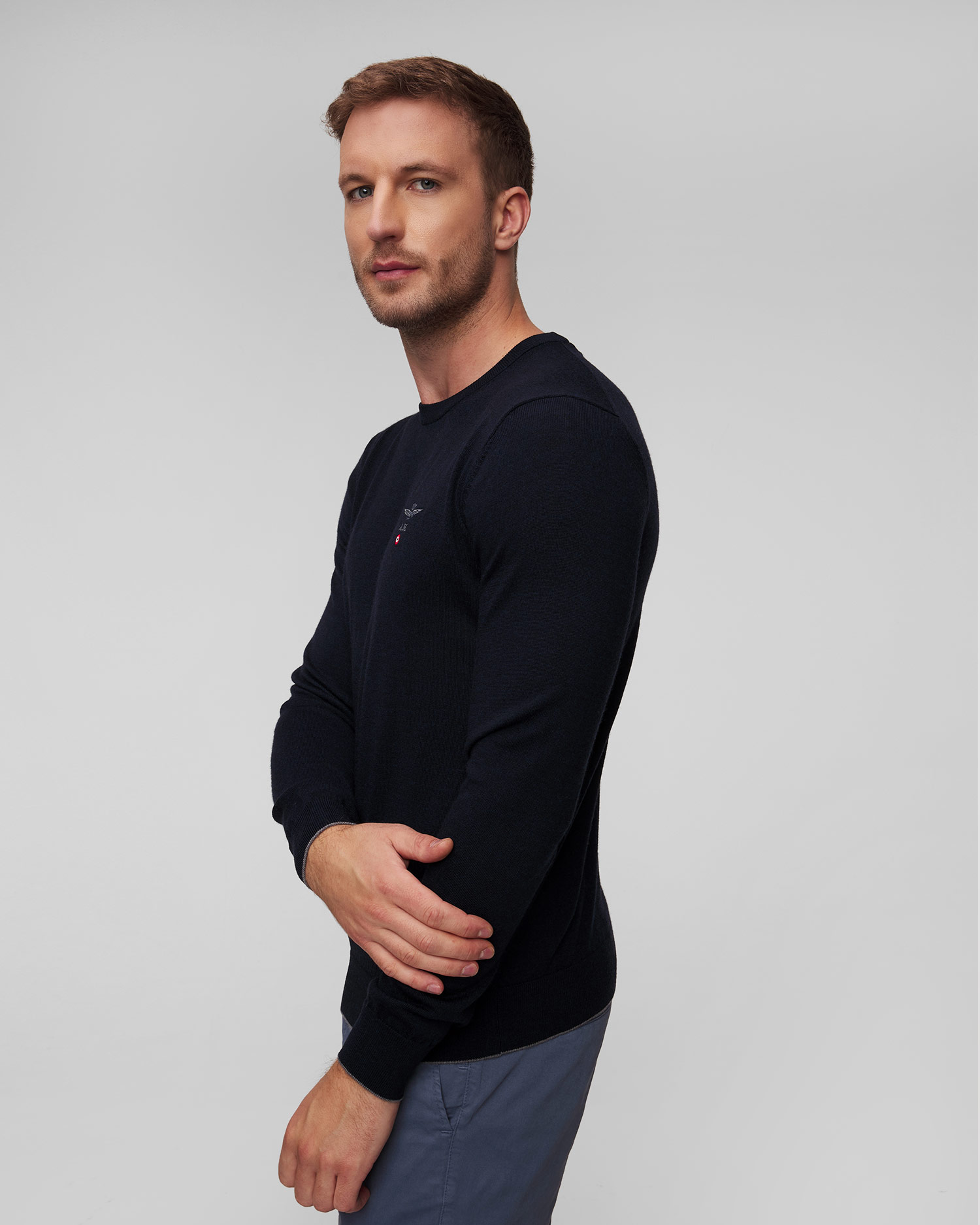 Aeronautica Militare Wollpullover für Herren in Marineblau