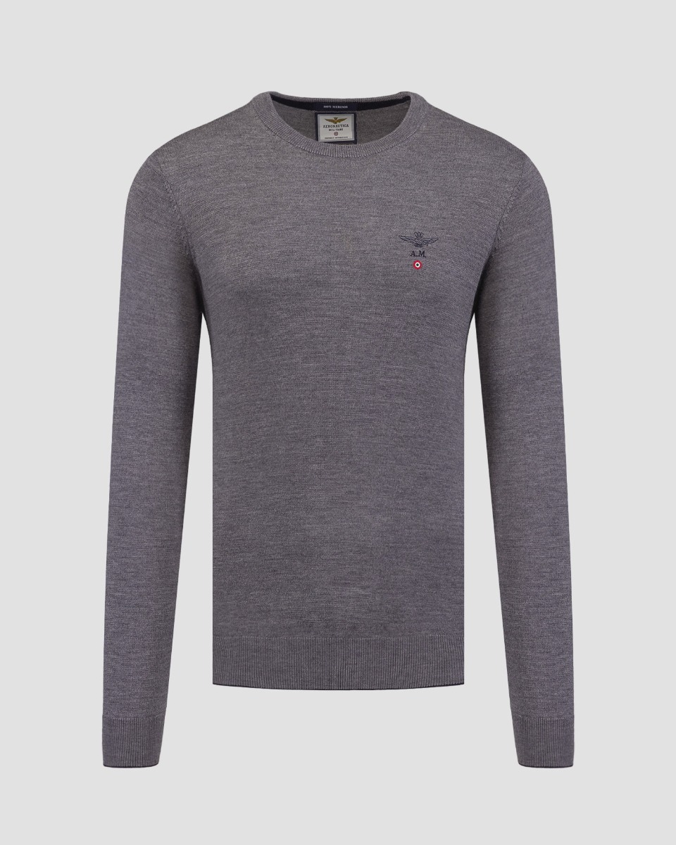 Aeronautica Militare Wollpullover für Herren in Grau
