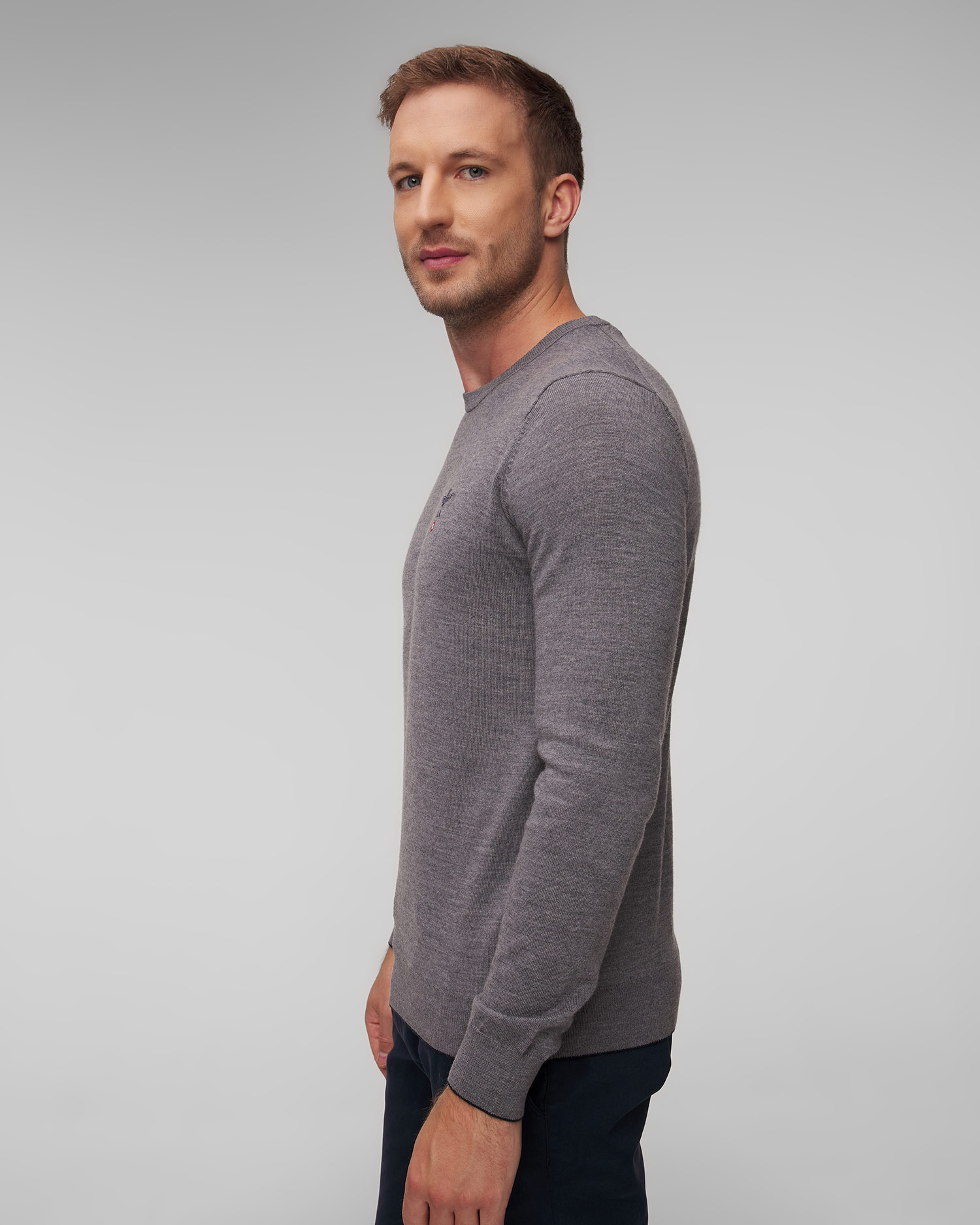 Aeronautica Militare Wollpullover für Herren in Grau