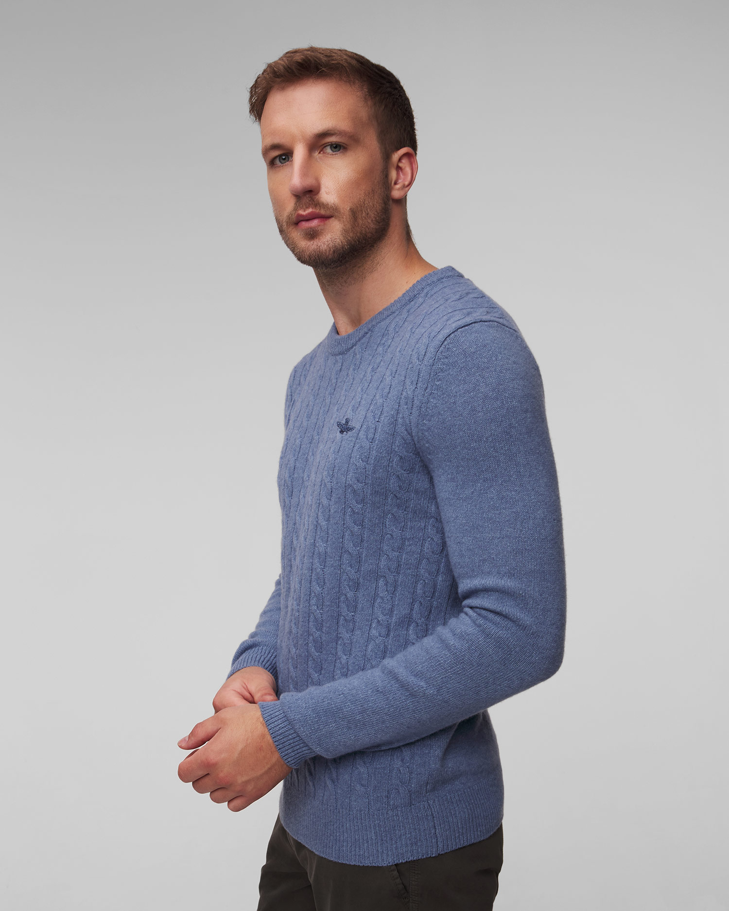 Maglione blu in lana da uomo Aeronautica Militare