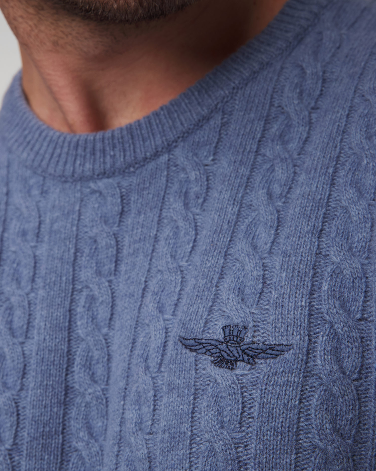 Maglione blu in lana da uomo Aeronautica Militare