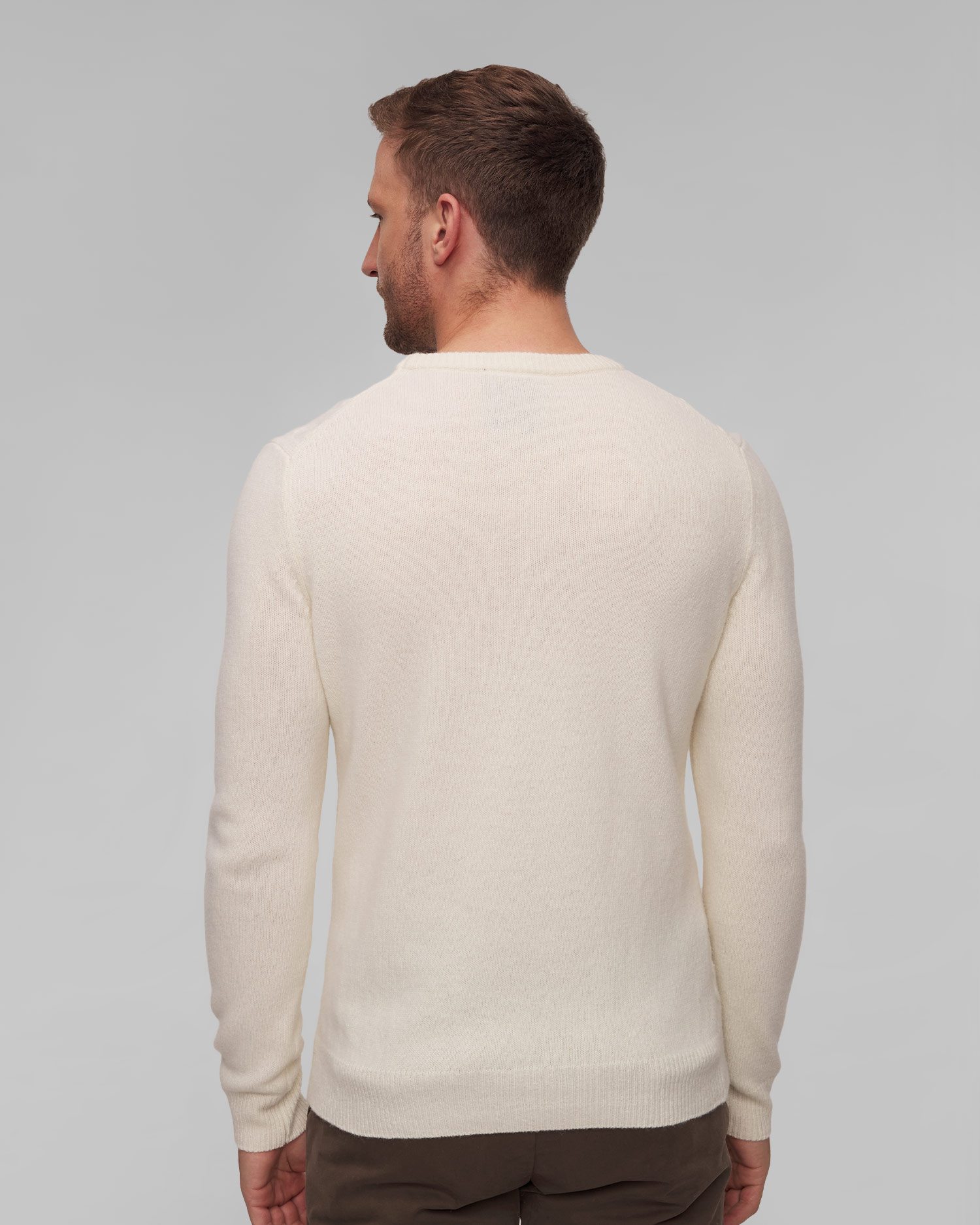 Pull en laine beige pour hommes Aeronautica Militare