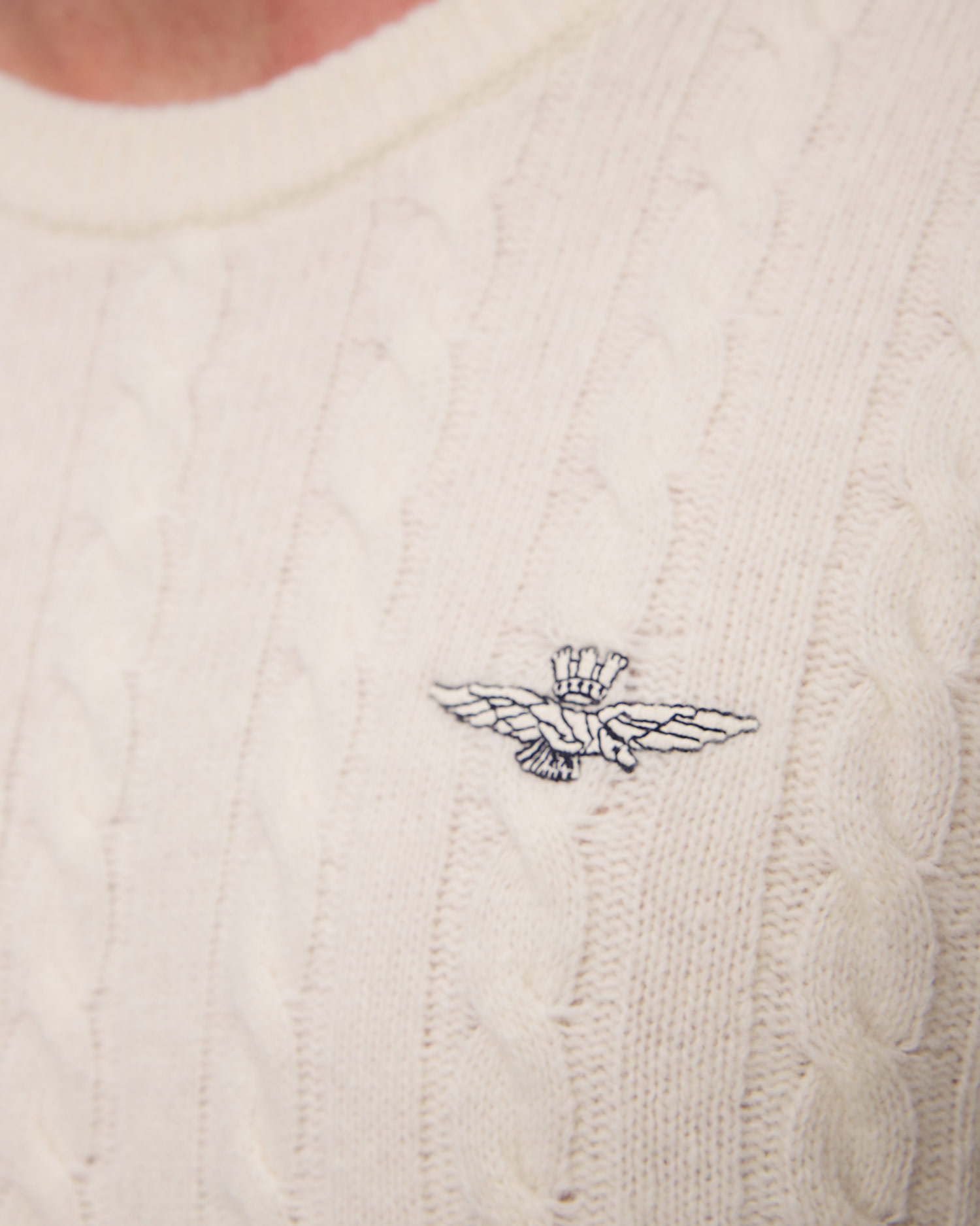 Maglione beige in lana da uomo Aeronautica Militare