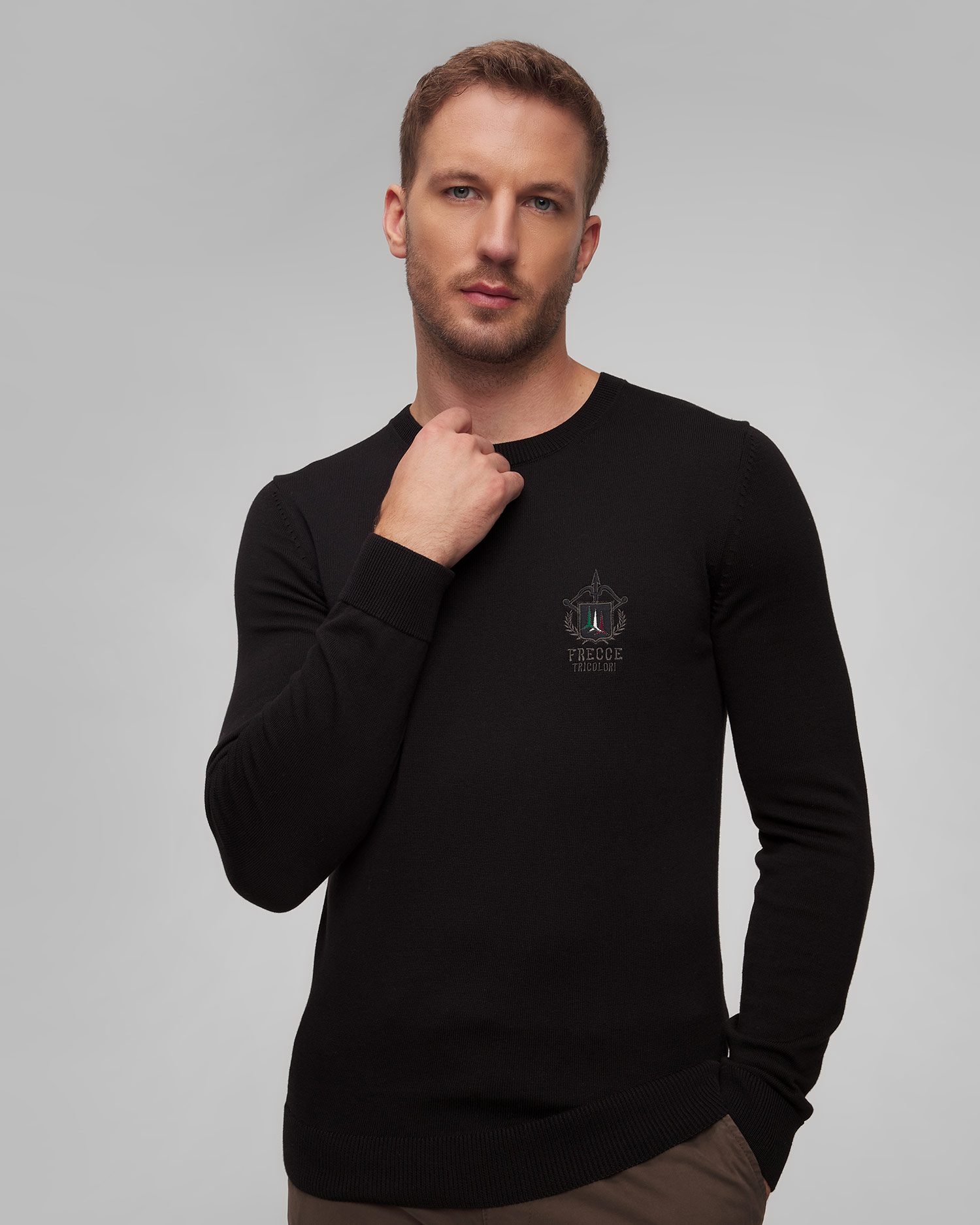 Czarny sweter męski Aeronautica Militare