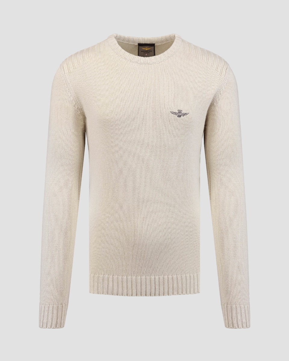 Aeronautica Militare Herrenpullover mit Wolle in Beige