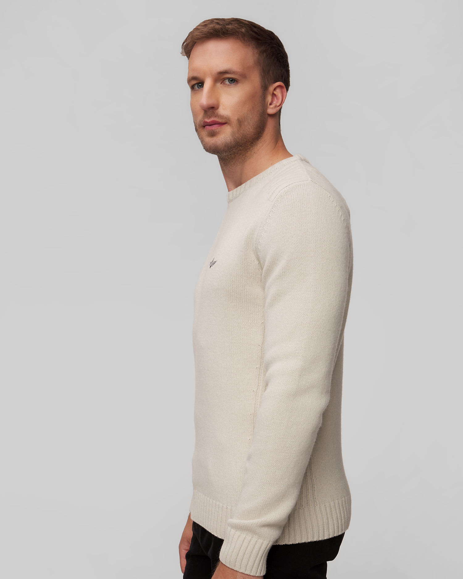 Aeronautica Militare Herrenpullover mit Wolle in Beige