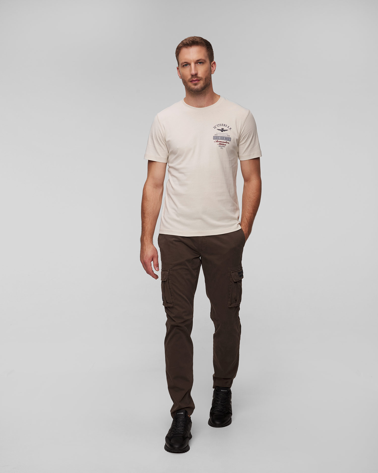 Pantalon cargo marron pour hommes Aeronautica Militare