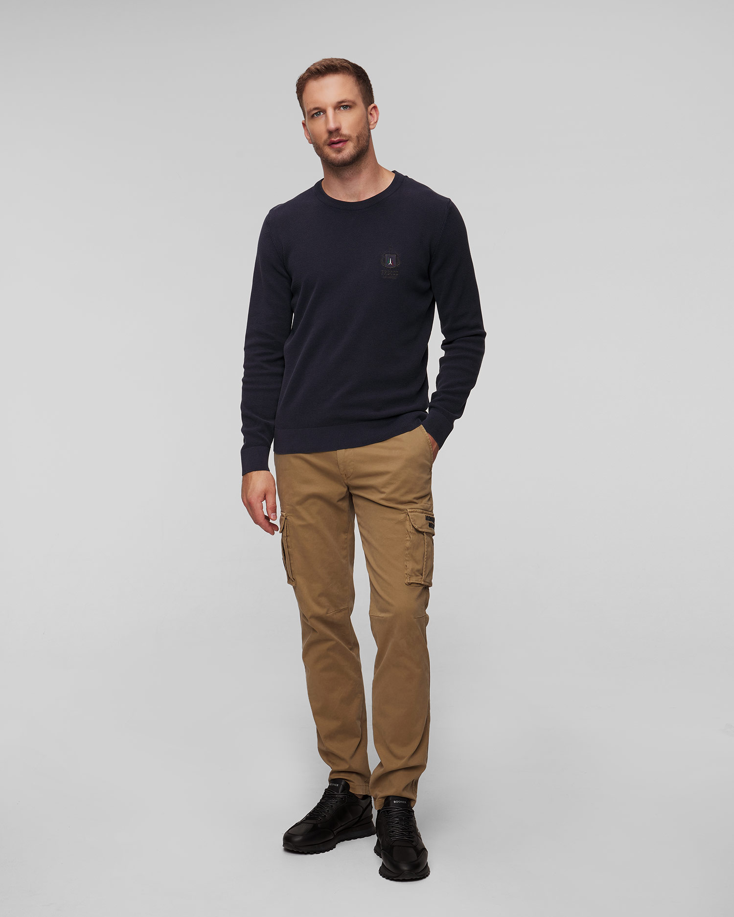 Pantalon cargo marron clair pour hommes Aeronautica Militare