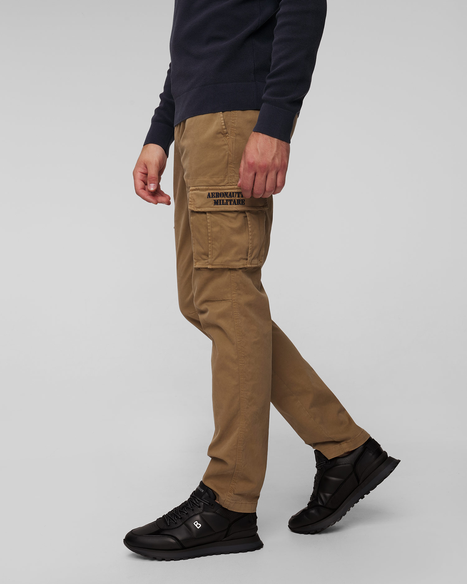 Pantalon cargo marron clair pour hommes Aeronautica Militare