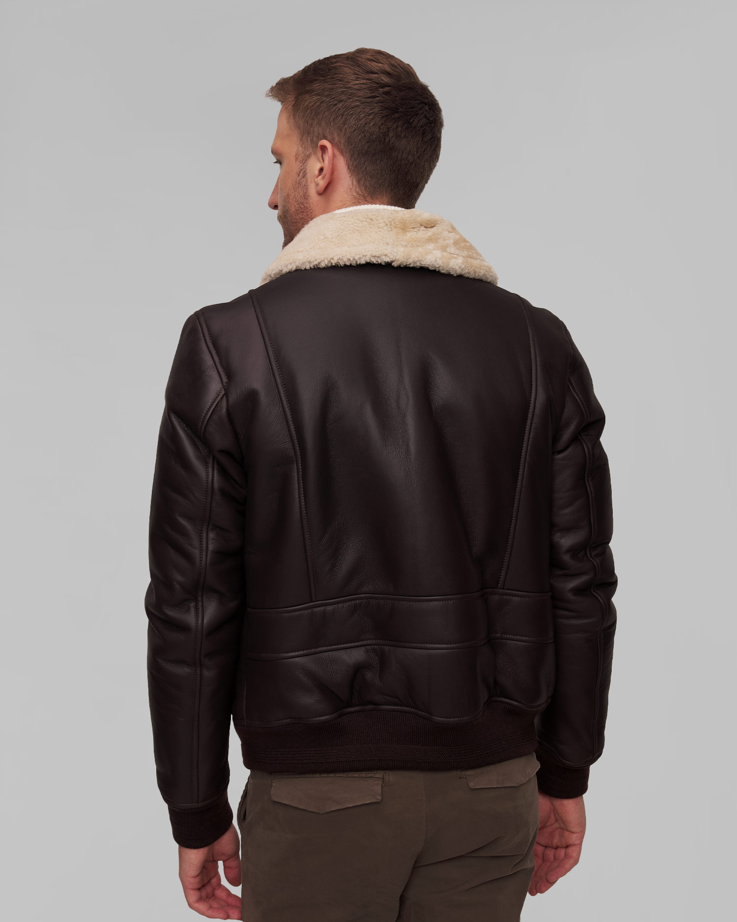 Aeronautica Militare Lederjacke für Herren in Braun