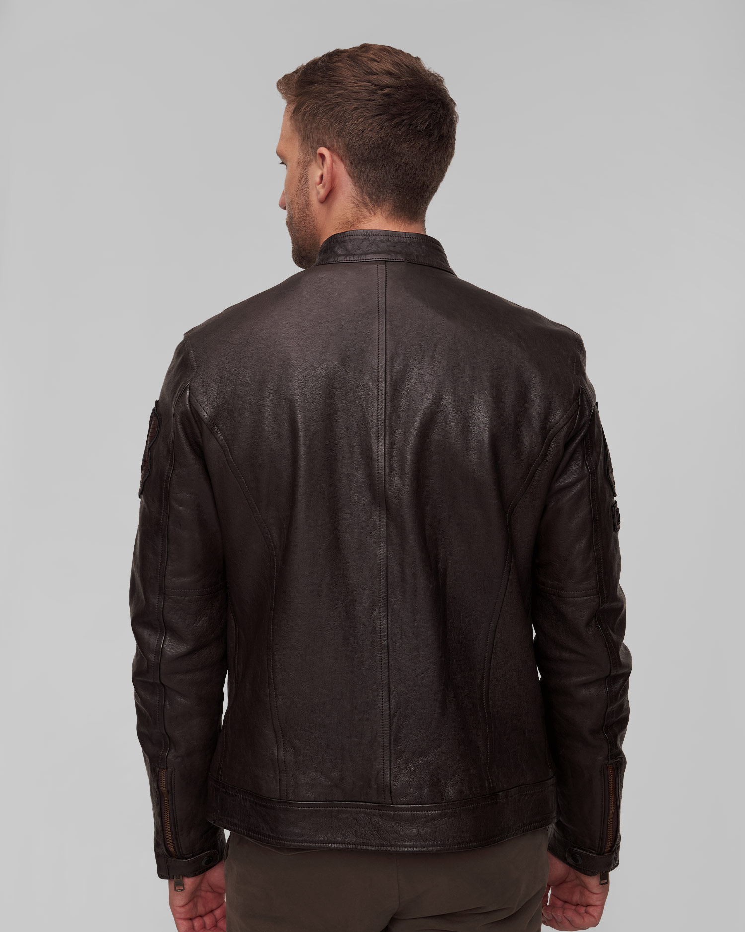 Aeronautica Militare Lederjacke für Herren in Braun