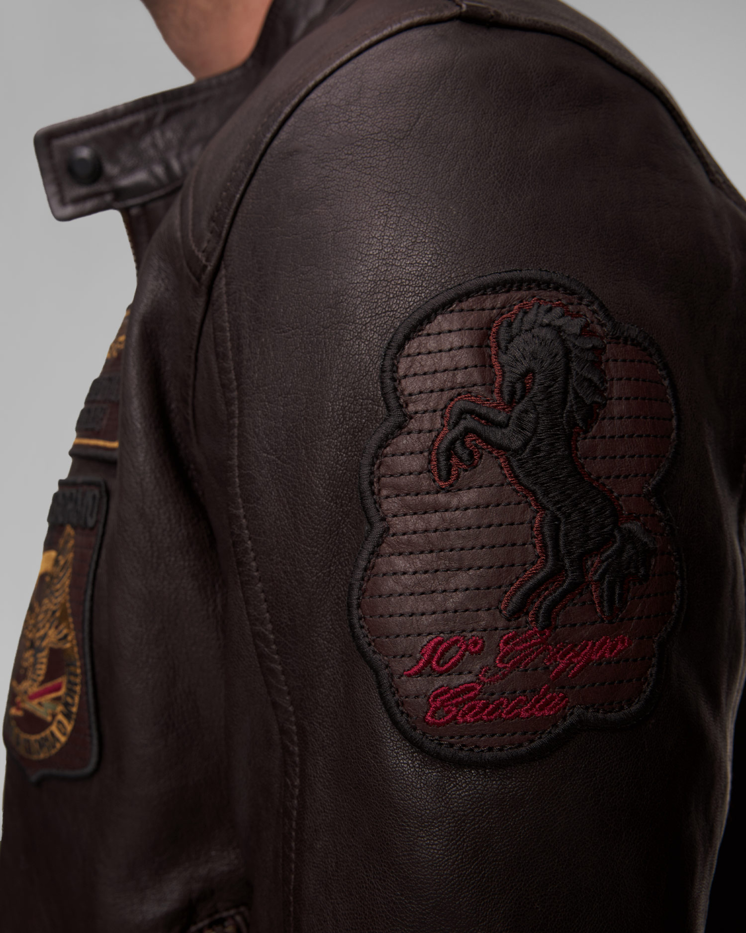 Aeronautica Militare Lederjacke für Herren in Braun