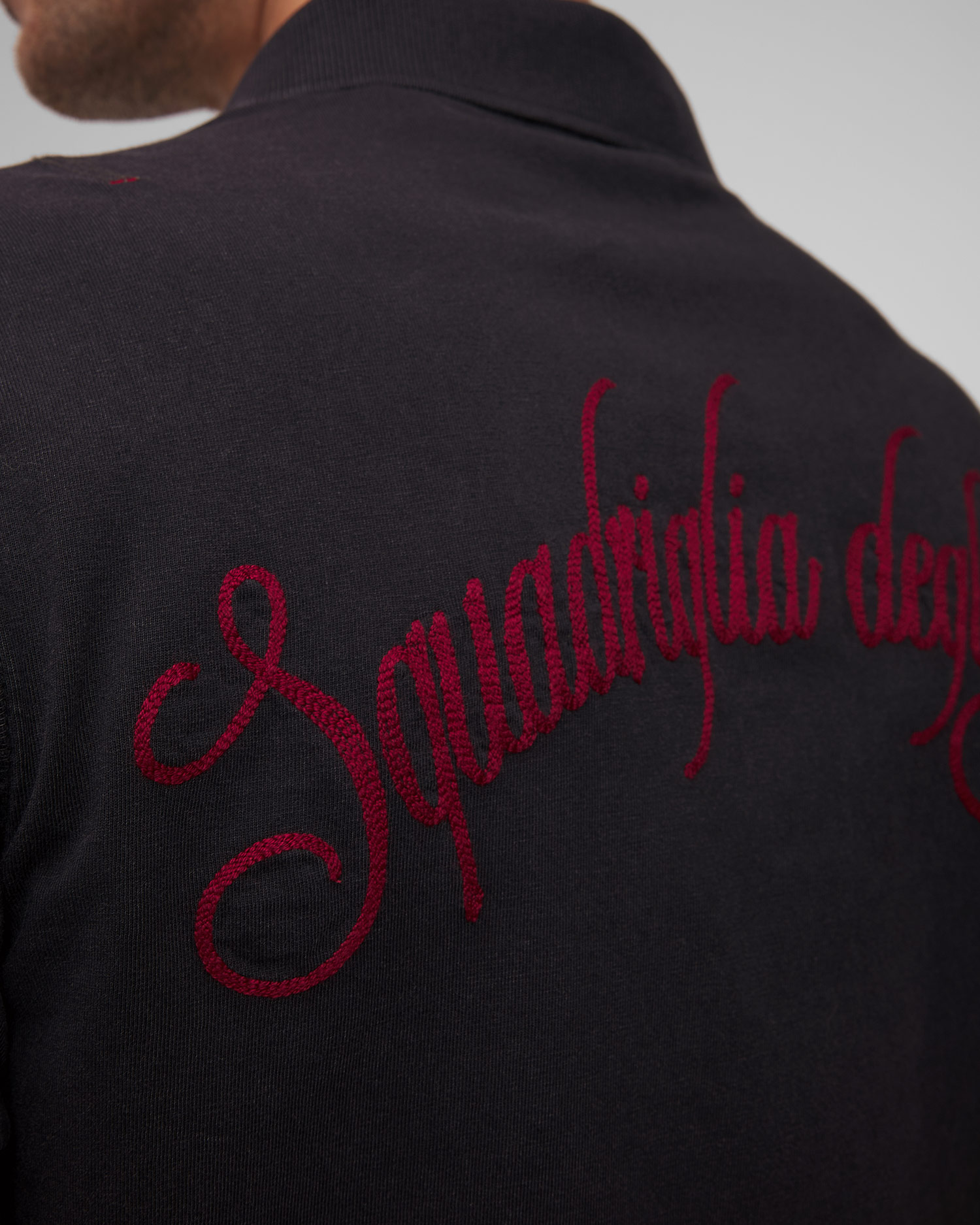 Men's black polo Aeronautica Militare