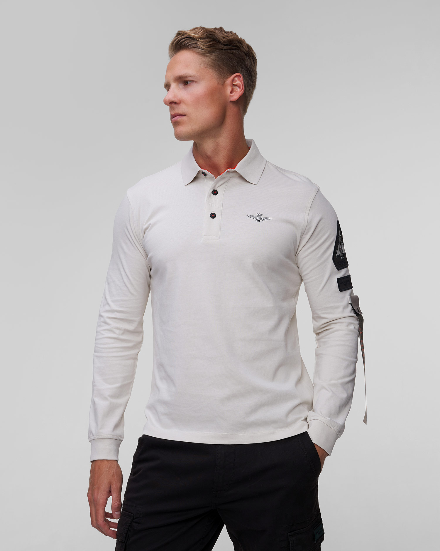 Aeronautica Militare Langarmshirt für Herren in Weiß