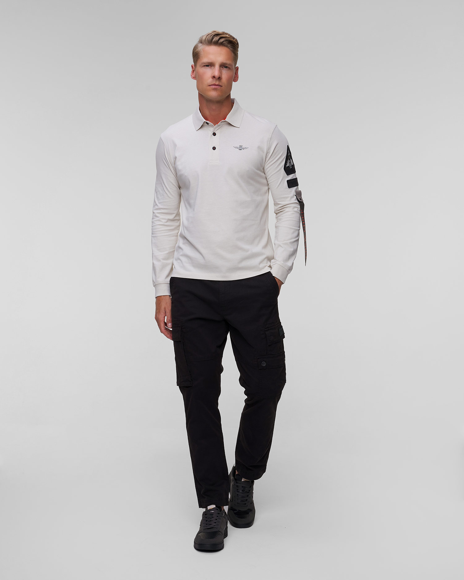 Aeronautica Militare Langarmshirt für Herren in Weiß