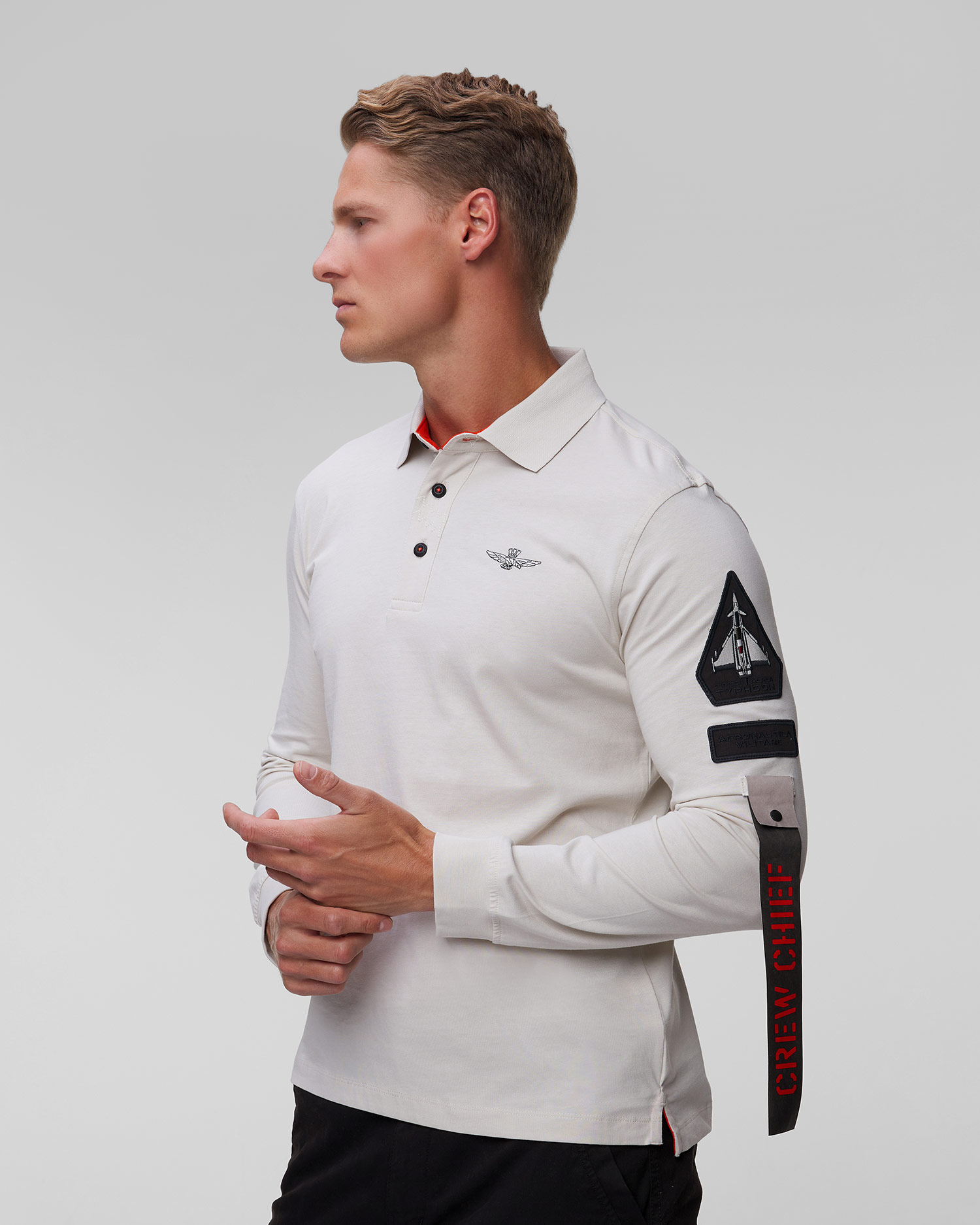 Aeronautica Militare Langarmshirt für Herren in Weiß