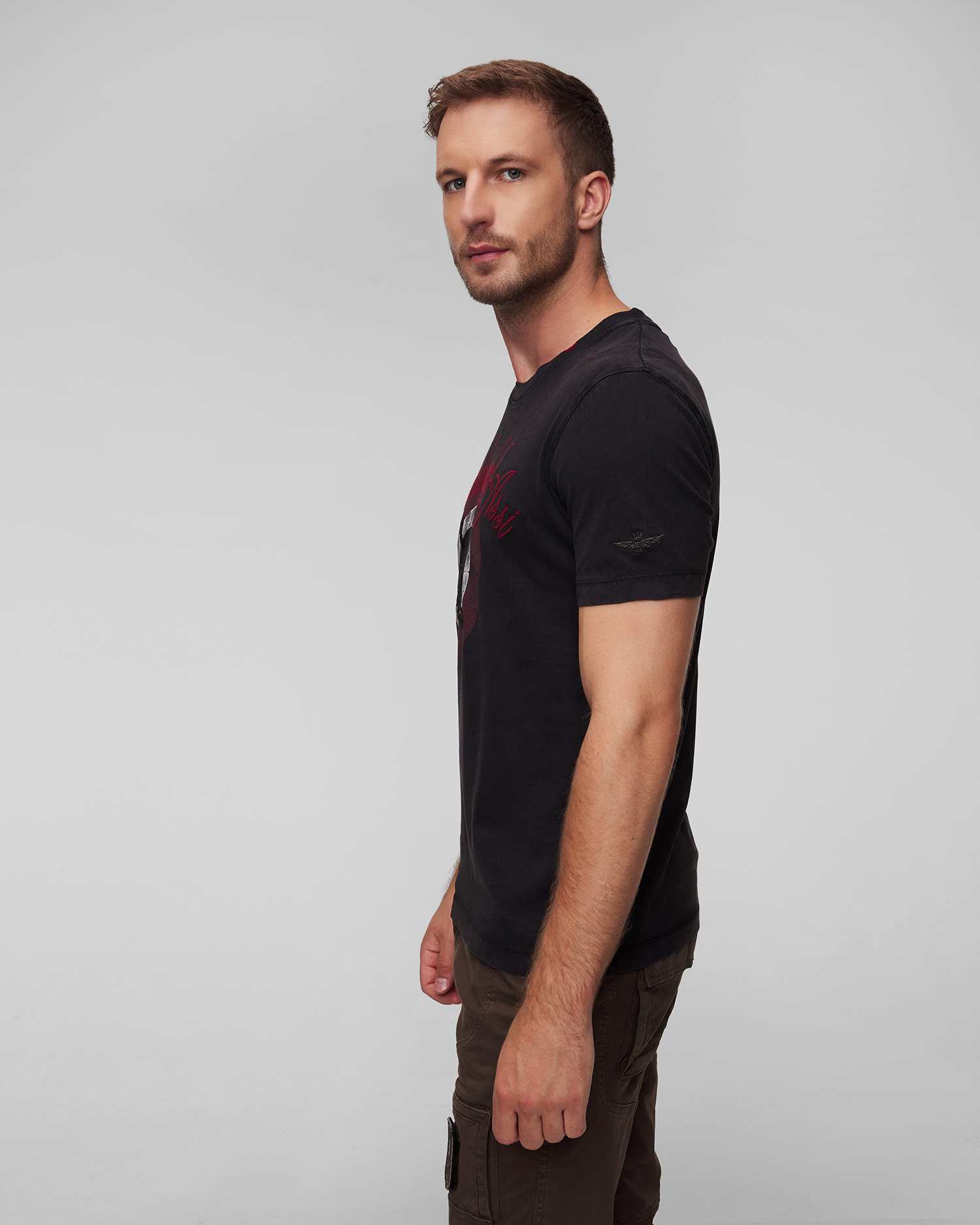 Men's black T-shirt Aeronautica Militare