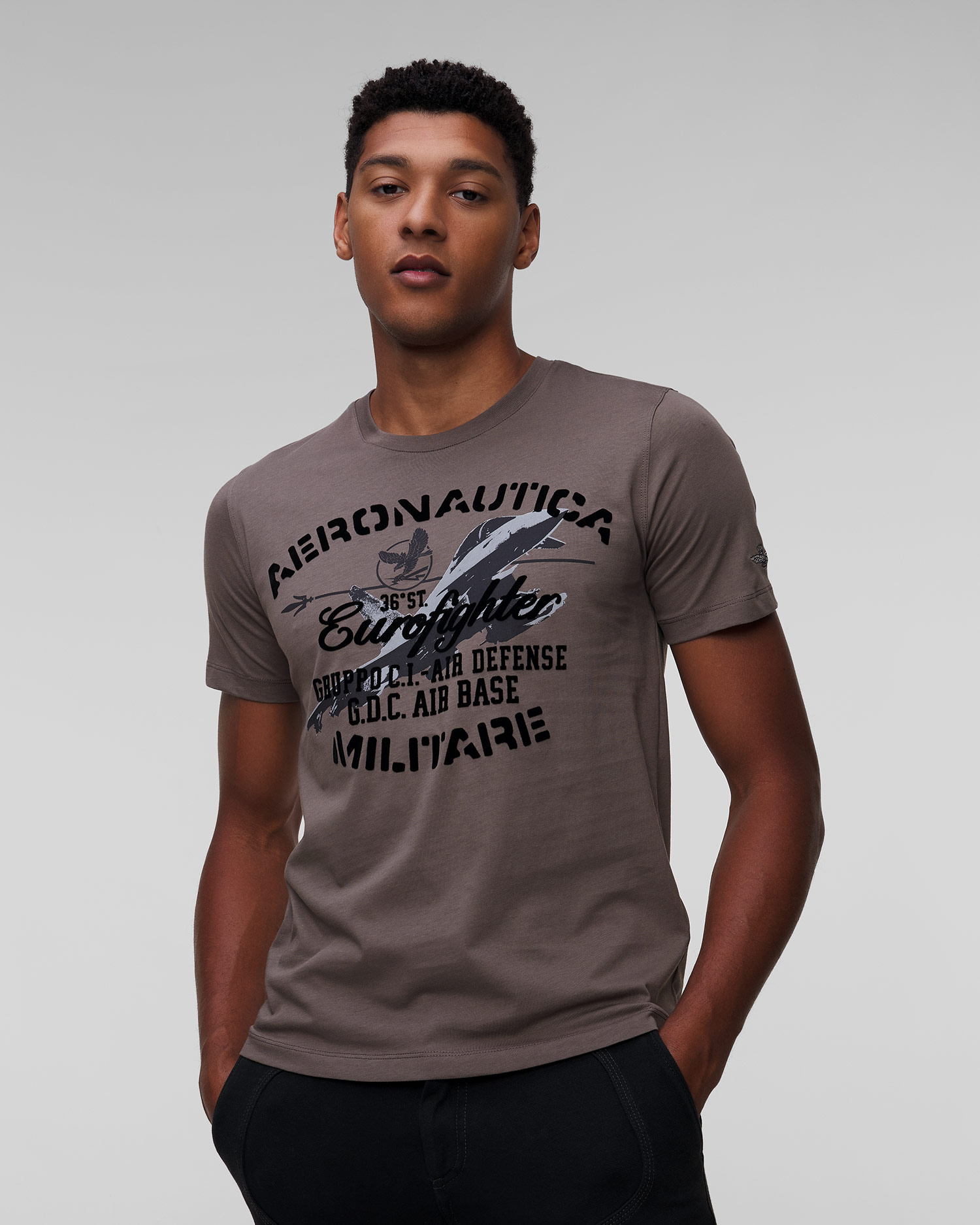 Men's grey T-shirt Aeronautica Militare