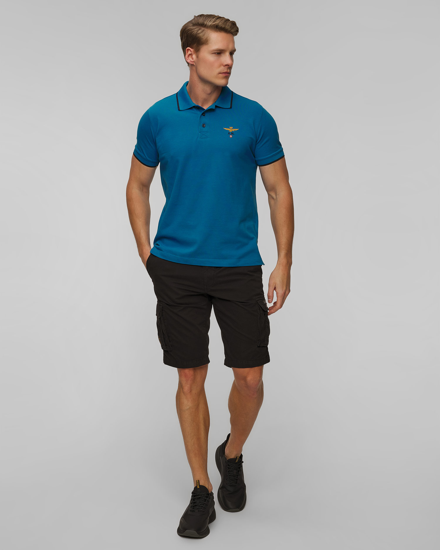 Aeronautica Militare Cargoshorts für Herren in Schwarz