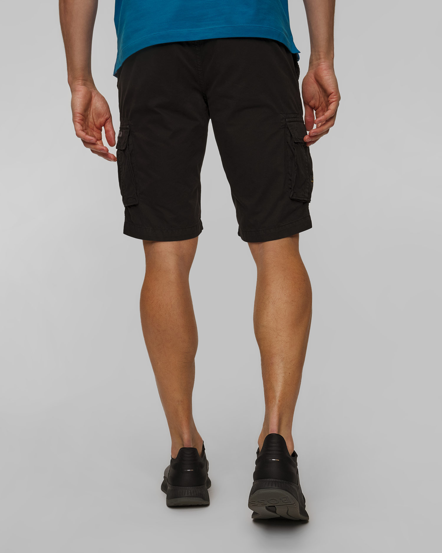 Men's black cargo shorts Aeronautica Militare