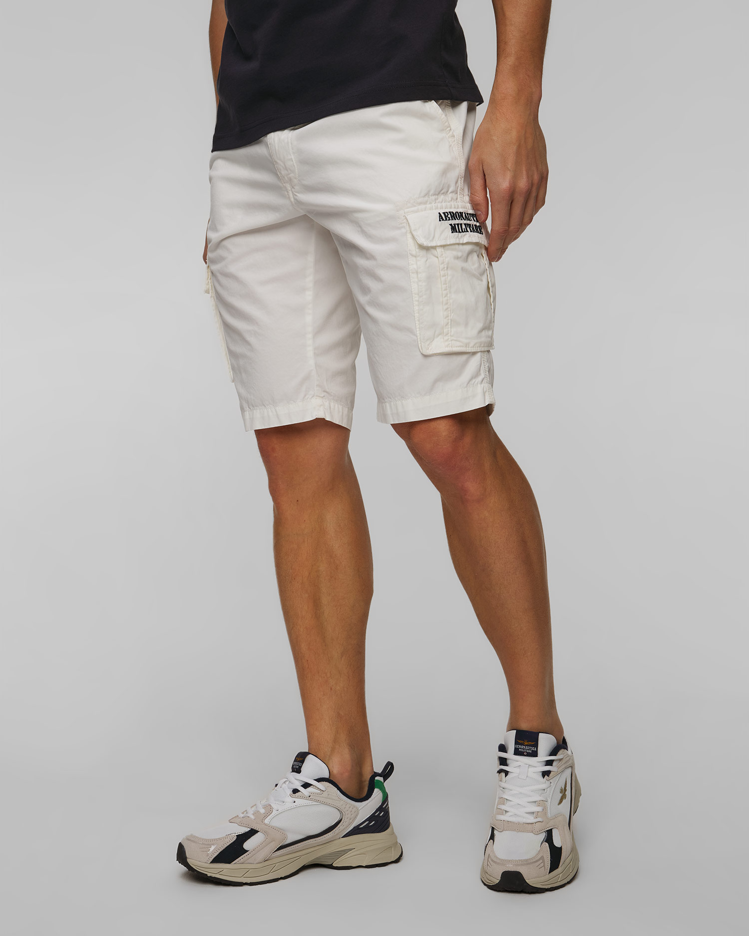 Short cargo blanc pour hommes Aeronautica Militare